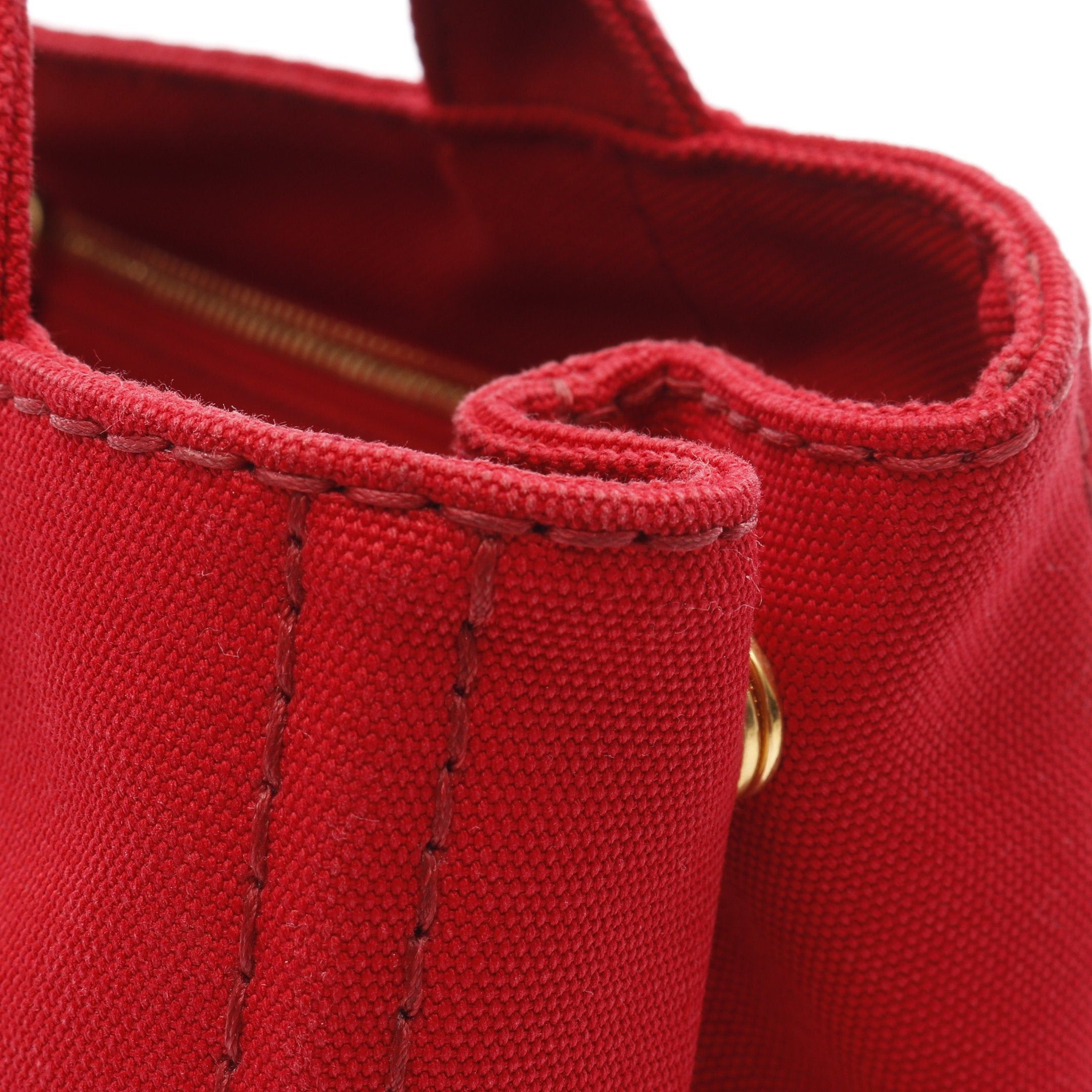 Prada Prada Canapa Kanapa Handbag Tote Bag Canvas Red Size ONE SIZE - 8 Thumbnail