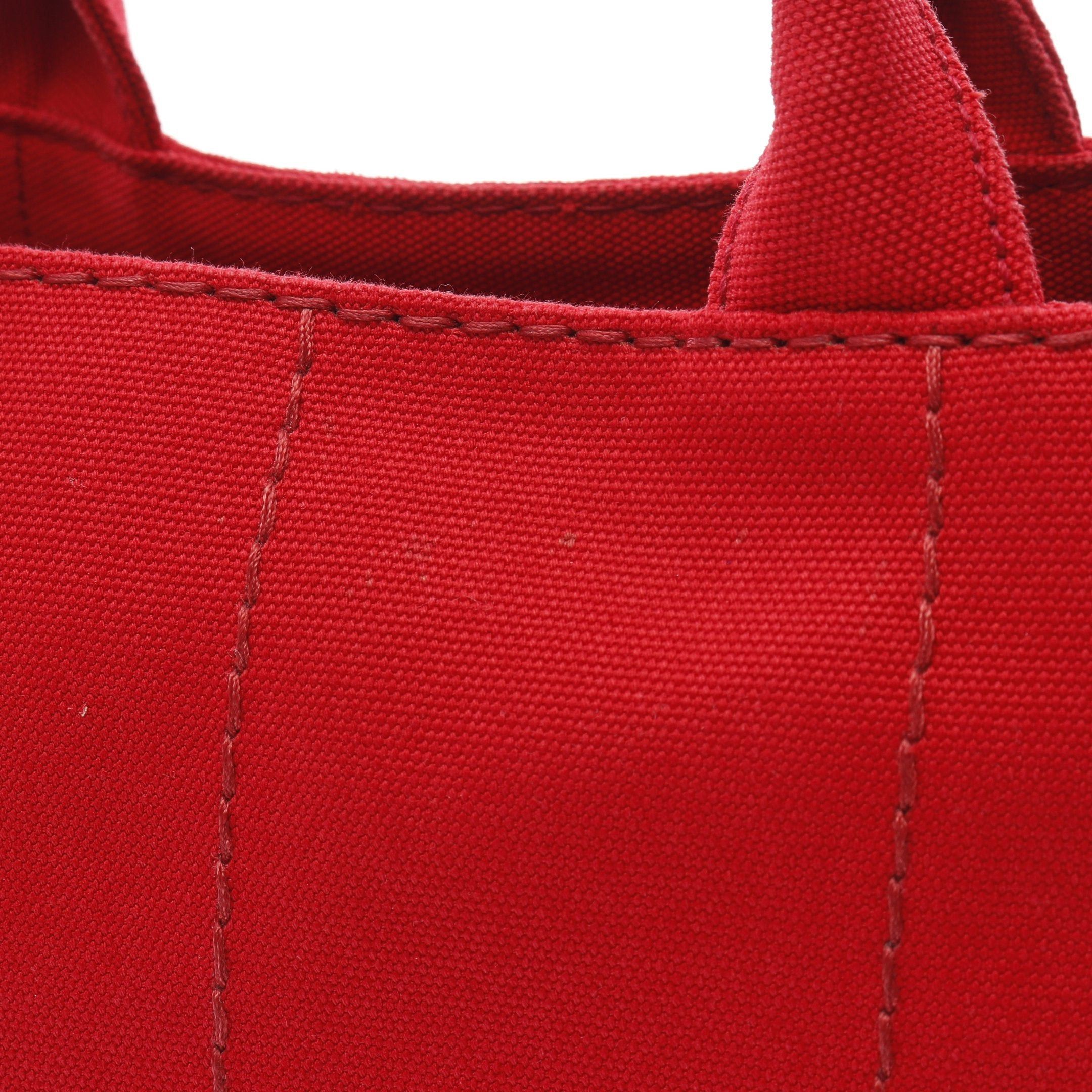 Prada Prada Canapa Kanapa Handbag Tote Bag Canvas Red Size ONE SIZE - 7 Thumbnail