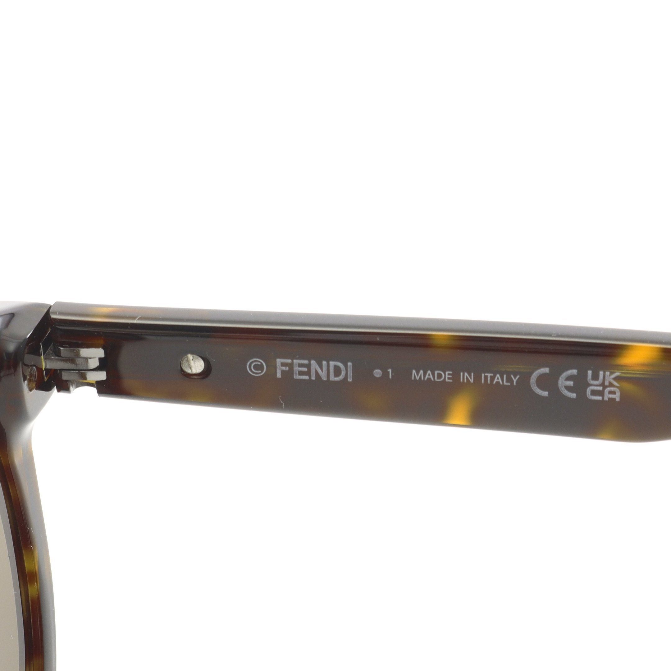 Fendi Fendi Zucca Sunglasses Tortoiseshell Pattern Dark Brown Size ONE SIZE - 4 Thumbnail