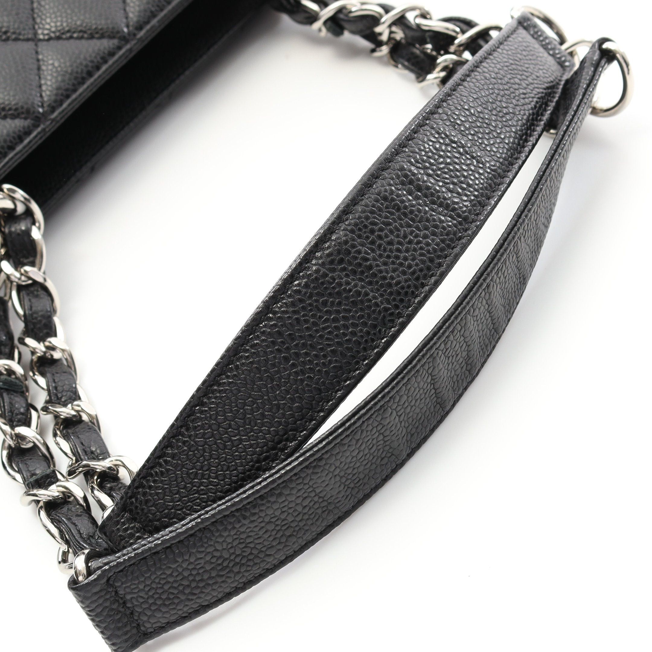 Chanel Chanel Matelasse Grand Shopping Gst Chain Shoulder Bag Tote Caviar Skin Black Silver Hardware Size ONE SIZE - 7 Thumbnail