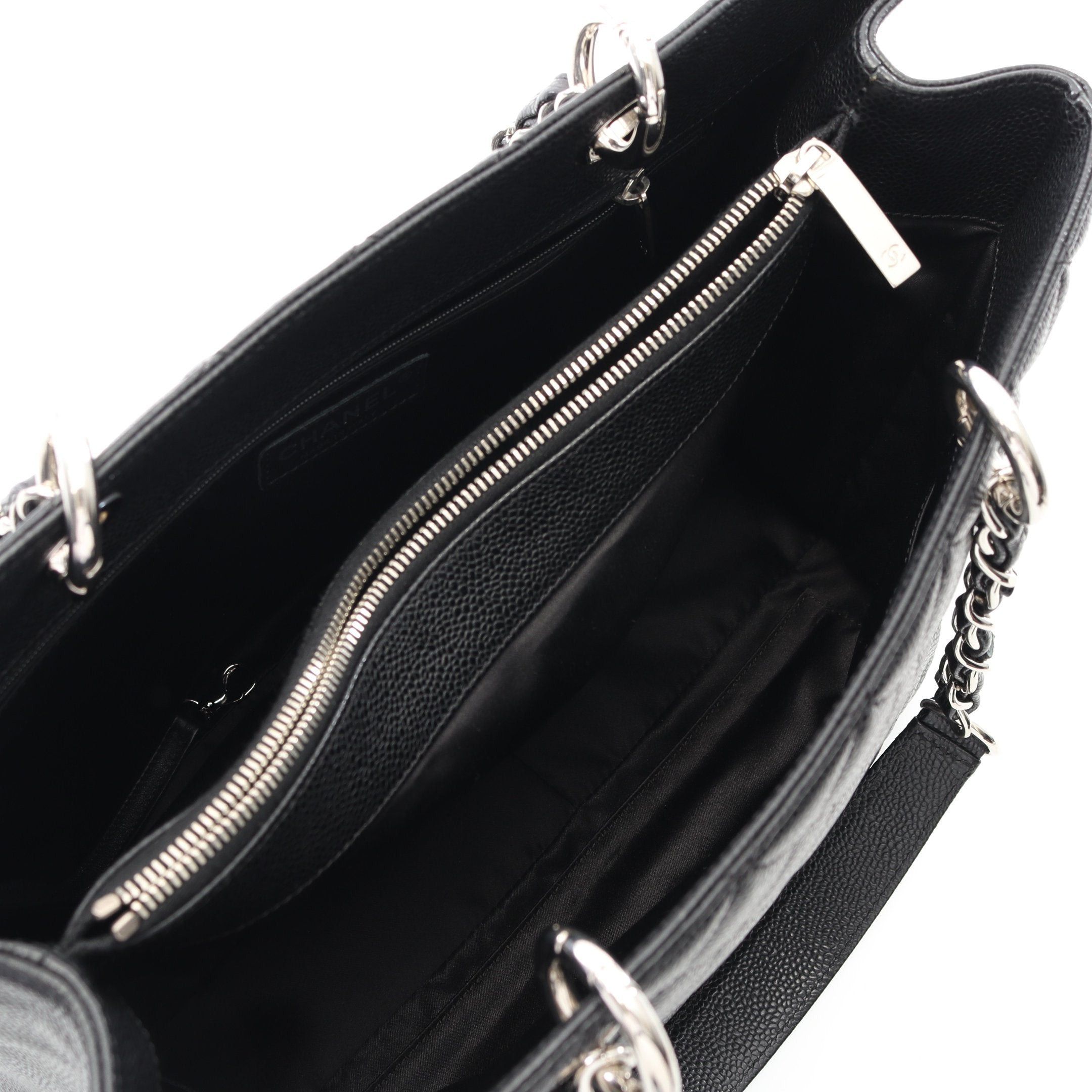 Chanel Chanel Matelasse Grand Shopping Gst Chain Shoulder Bag Tote Caviar Skin Black Silver Hardware Size ONE SIZE - 3 Thumbnail