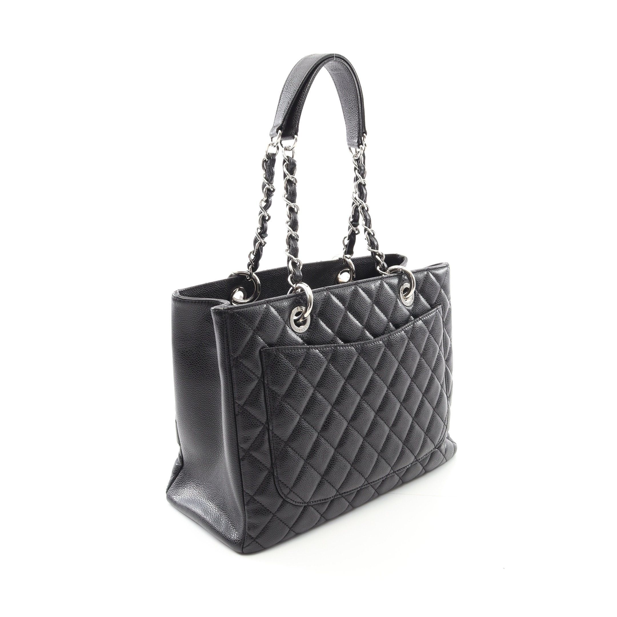 Chanel Chanel Matelasse Grand Shopping Gst Chain Shoulder Bag Tote Caviar Skin Black Silver Hardware Size ONE SIZE - 2 Thumbnail