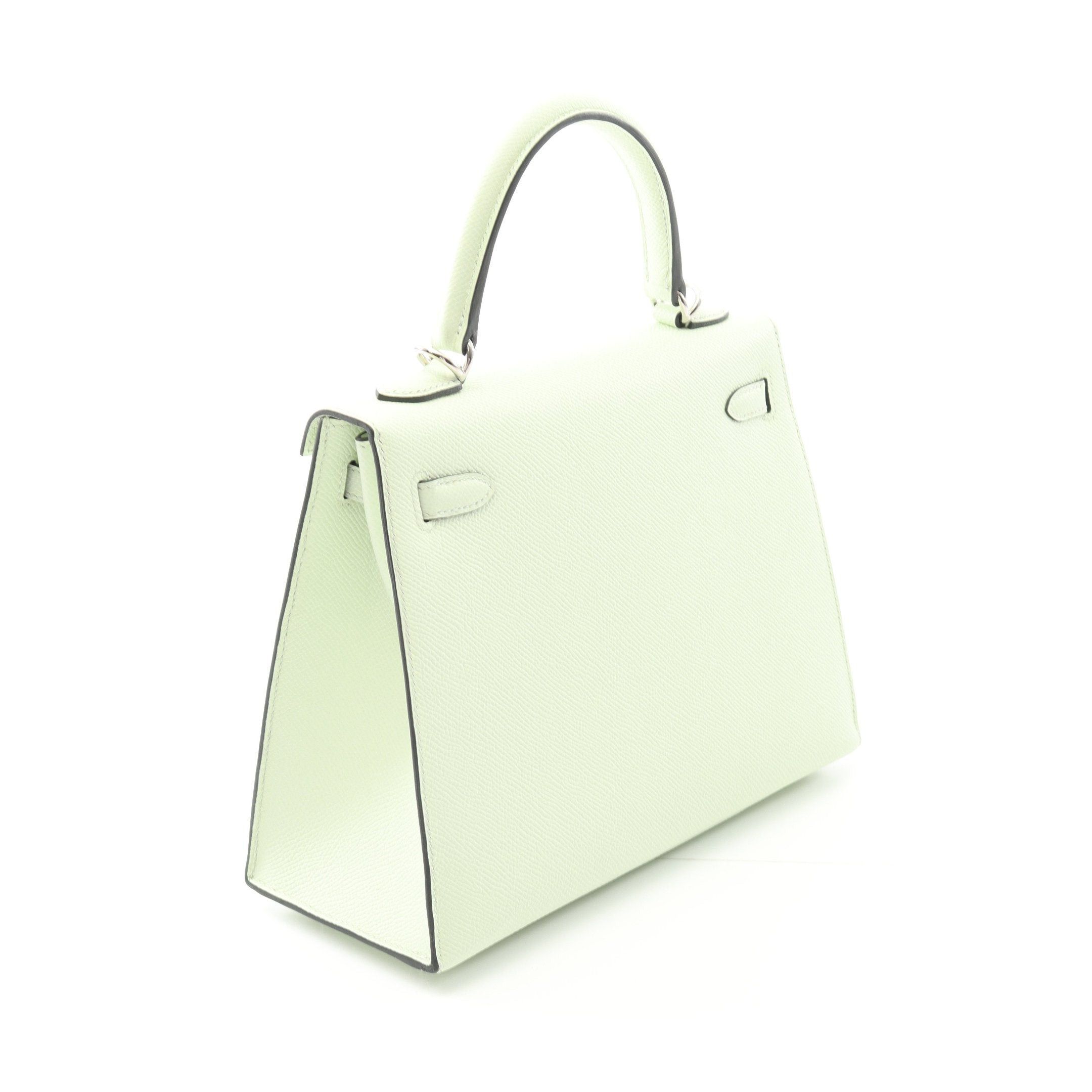 Hermes Hermes Kelly 25 Handbag Veau Epsom Light Green Silver Hardware Outside Sewing Double Engraved Size ONE SIZE - 2 Thumbnail