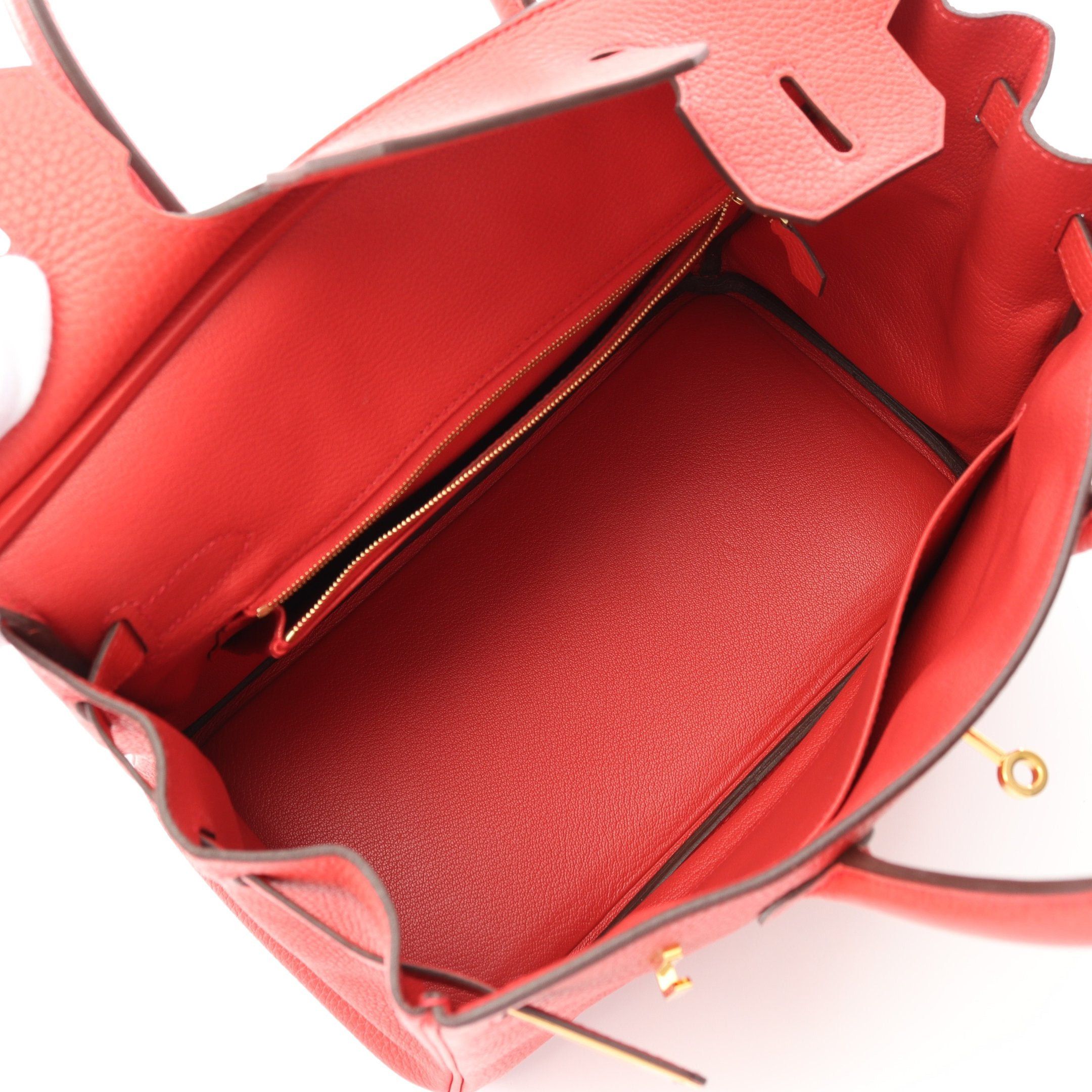 Hermes Hermes Birkin 30 Rouge Pivoine Handbag Togo Pink Red Gold Hardware D Stamp Size ONE SIZE - 3 Thumbnail