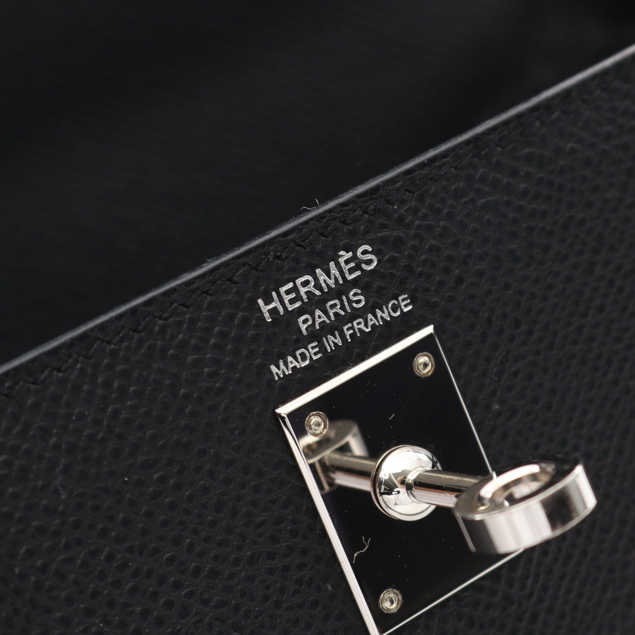 Hermes Hermes Kelly 25 Handbag Veau Epsom Black Silver Hardware Outside Sewing U Stamp Size ONE SIZE - 4 Thumbnail