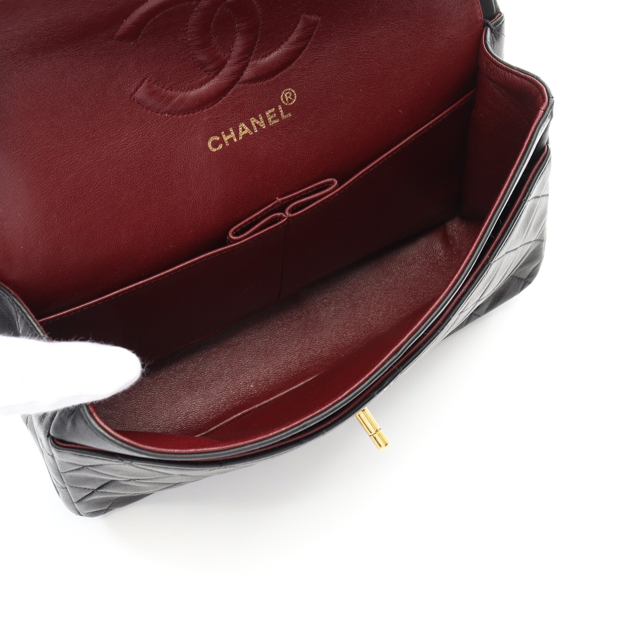 Chanel Chanel Matelasse Double Flap Chain Shoulder Bag Lambskin Black Gold Hardware Size ONE SIZE - 3 Thumbnail