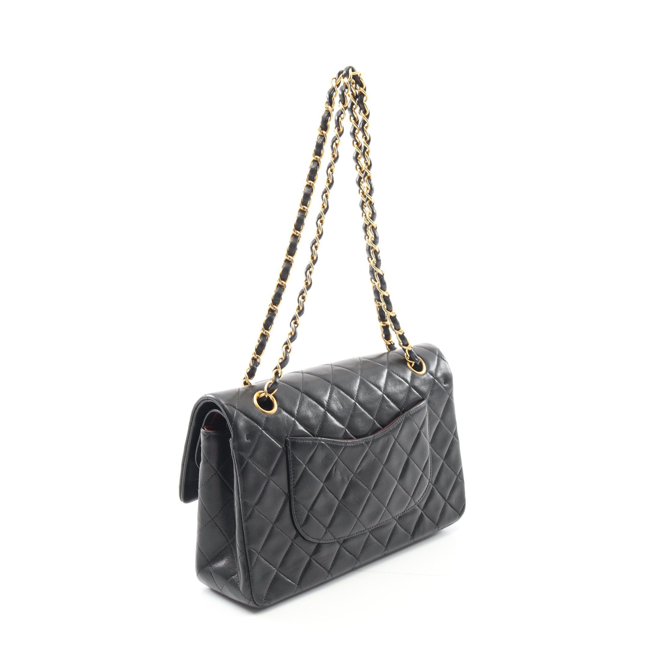 Chanel Chanel Matelasse Double Flap Chain Shoulder Bag Lambskin Black Gold Hardware Size ONE SIZE - 2 Thumbnail