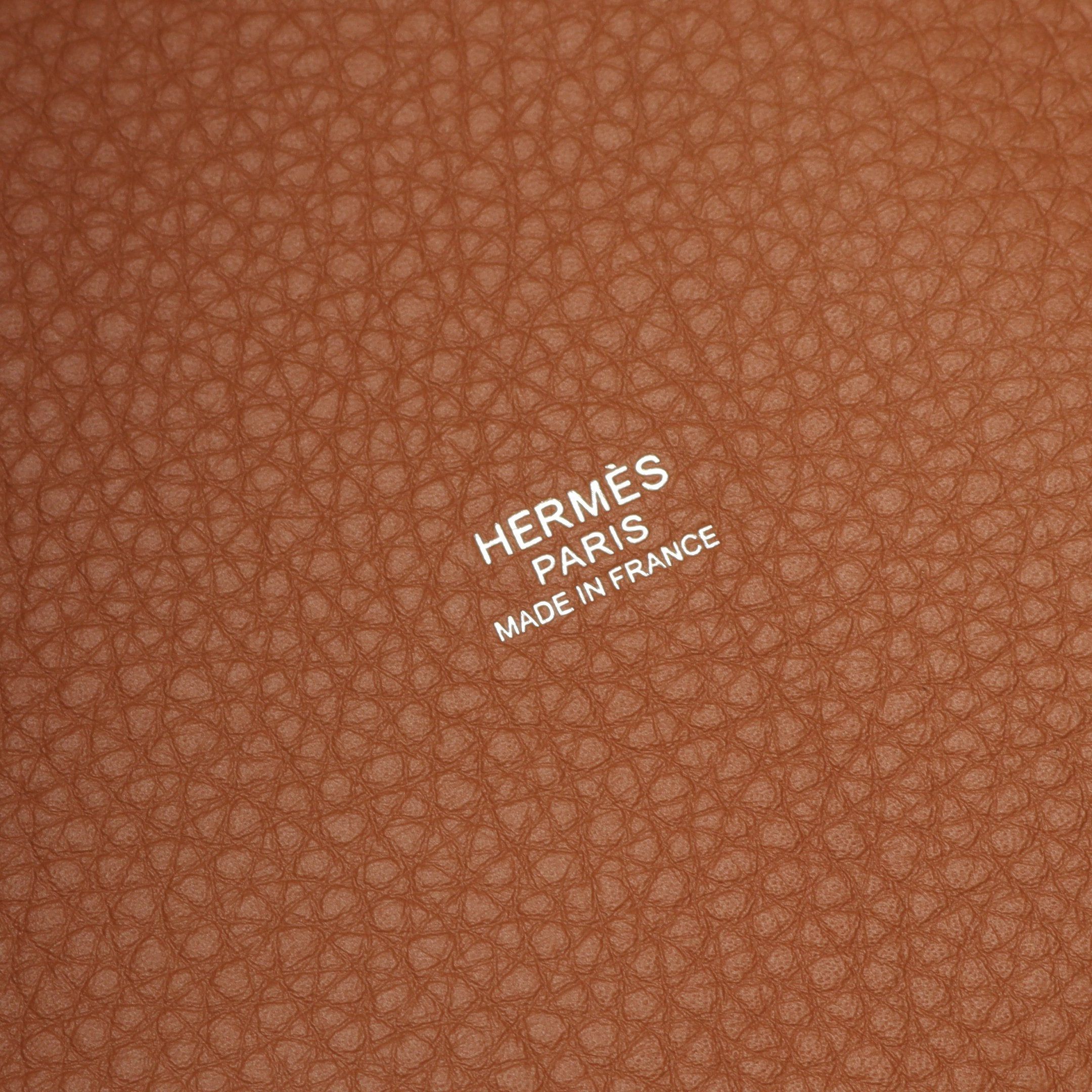 Hermes Hermes Picotan Lock Pm Gold Handbag Clemence Leather Light Brown Silver Hardware Double Engraved Size ONE SIZE - 4 Thumbnail