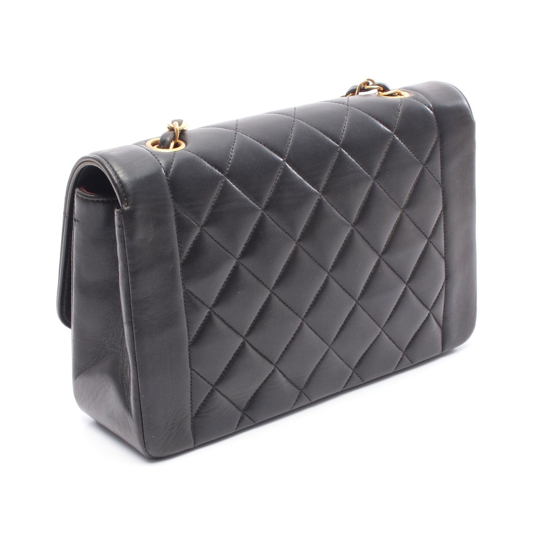 Chanel Chanel Matelasse Diana Flap Chain Shoulder Bag Lambskin Black Gold Hardware Size ONE SIZE - 2 Thumbnail