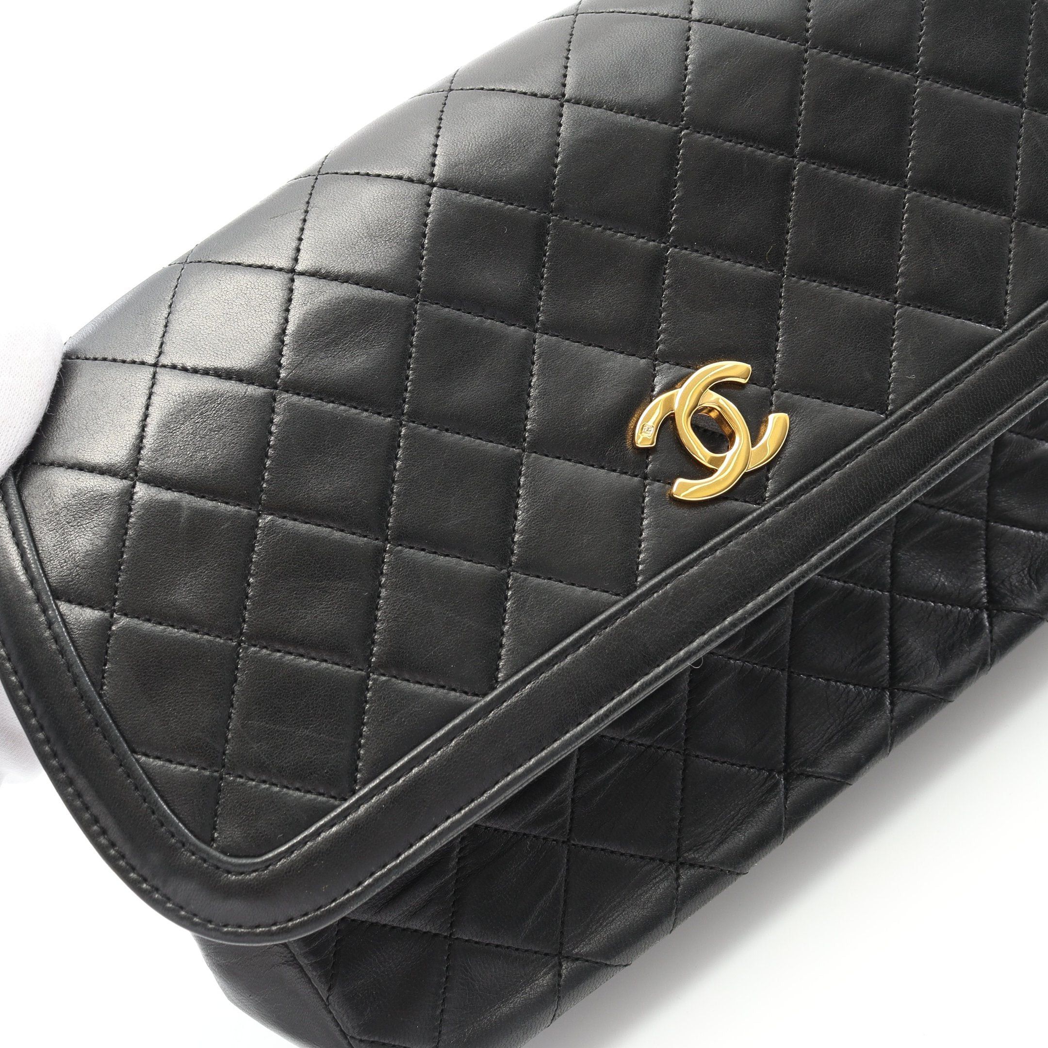 Chanel Chanel Matelasse Chain Shoulder Bag Lambskin Black Gold Hardware Size ONE SIZE - 9 Thumbnail