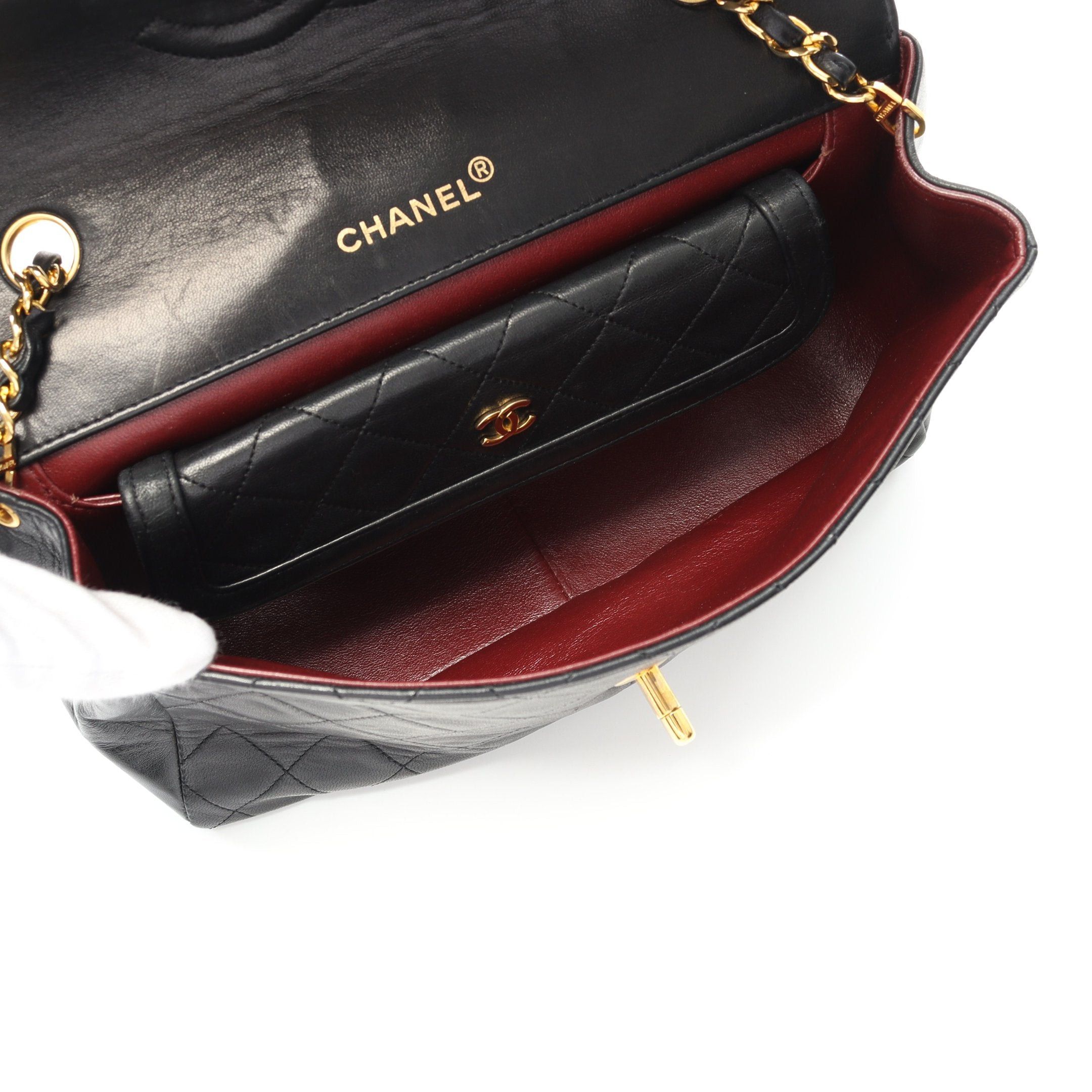 Chanel Chanel Matelasse Chain Shoulder Bag Lambskin Black Gold Hardware Size ONE SIZE - 3 Thumbnail