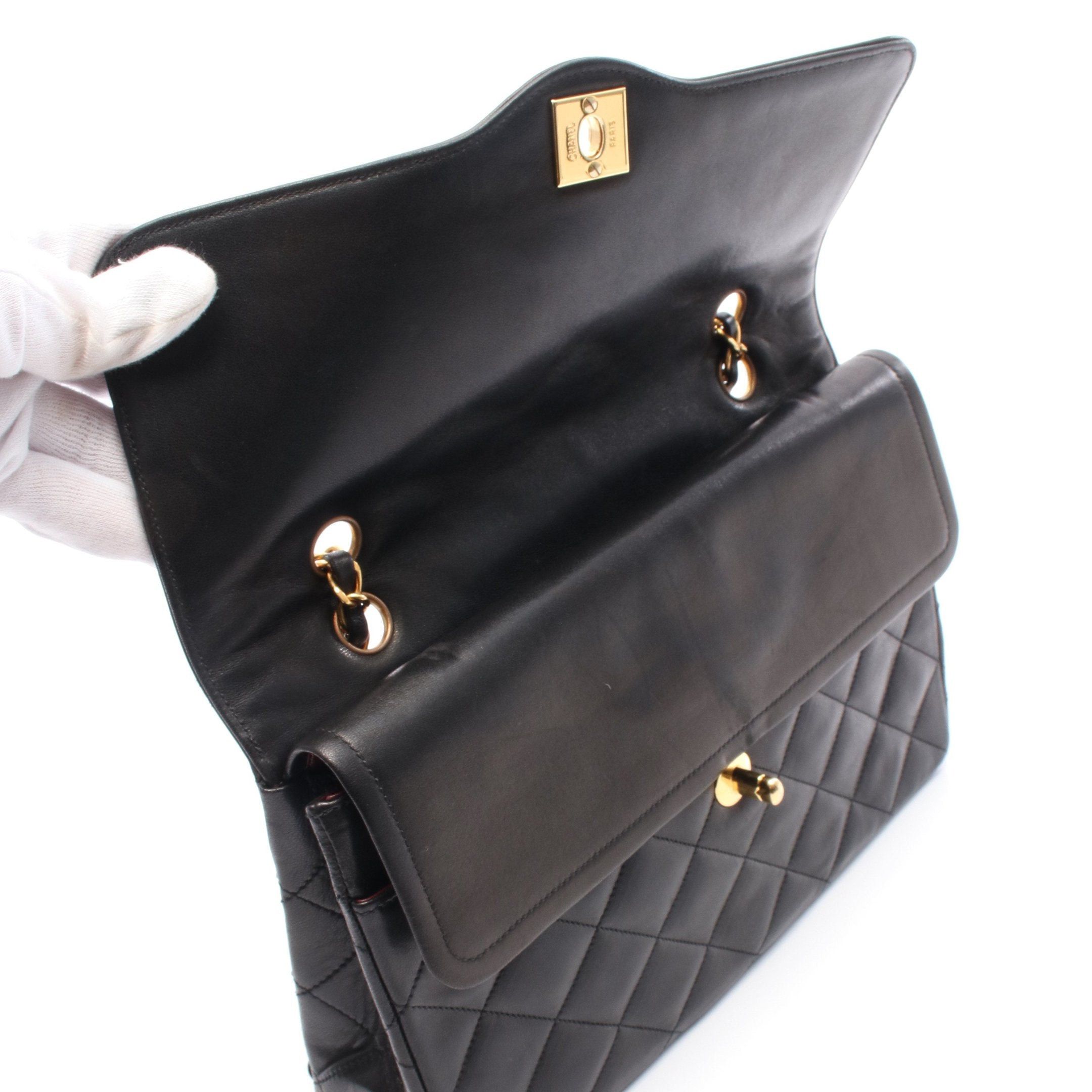 Chanel Chanel Matelasse Paris Exclusive Double Flap Chain Shoulder Bag Lambskin Black Combination Metal Fittings Size ONE SIZE - 7 Thumbnail