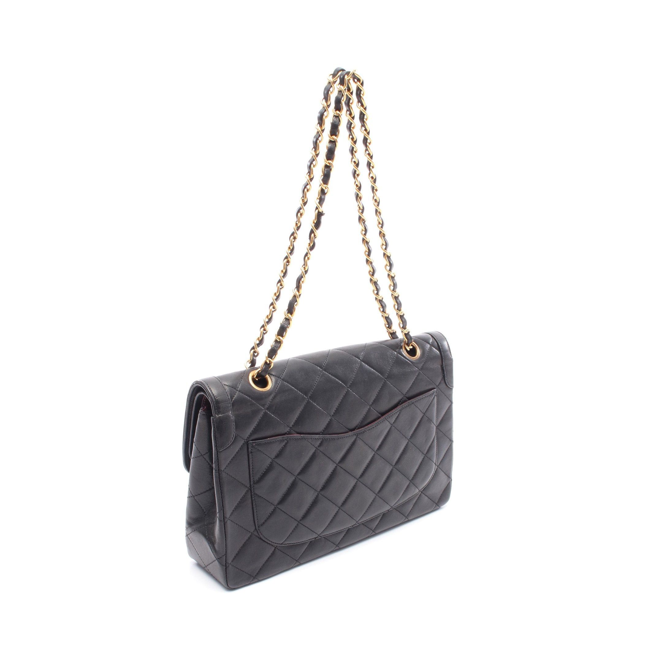 Chanel Chanel Matelasse Paris Exclusive Double Flap Chain Shoulder Bag Lambskin Black Combination Metal Fittings Size ONE SIZE - 2 Thumbnail