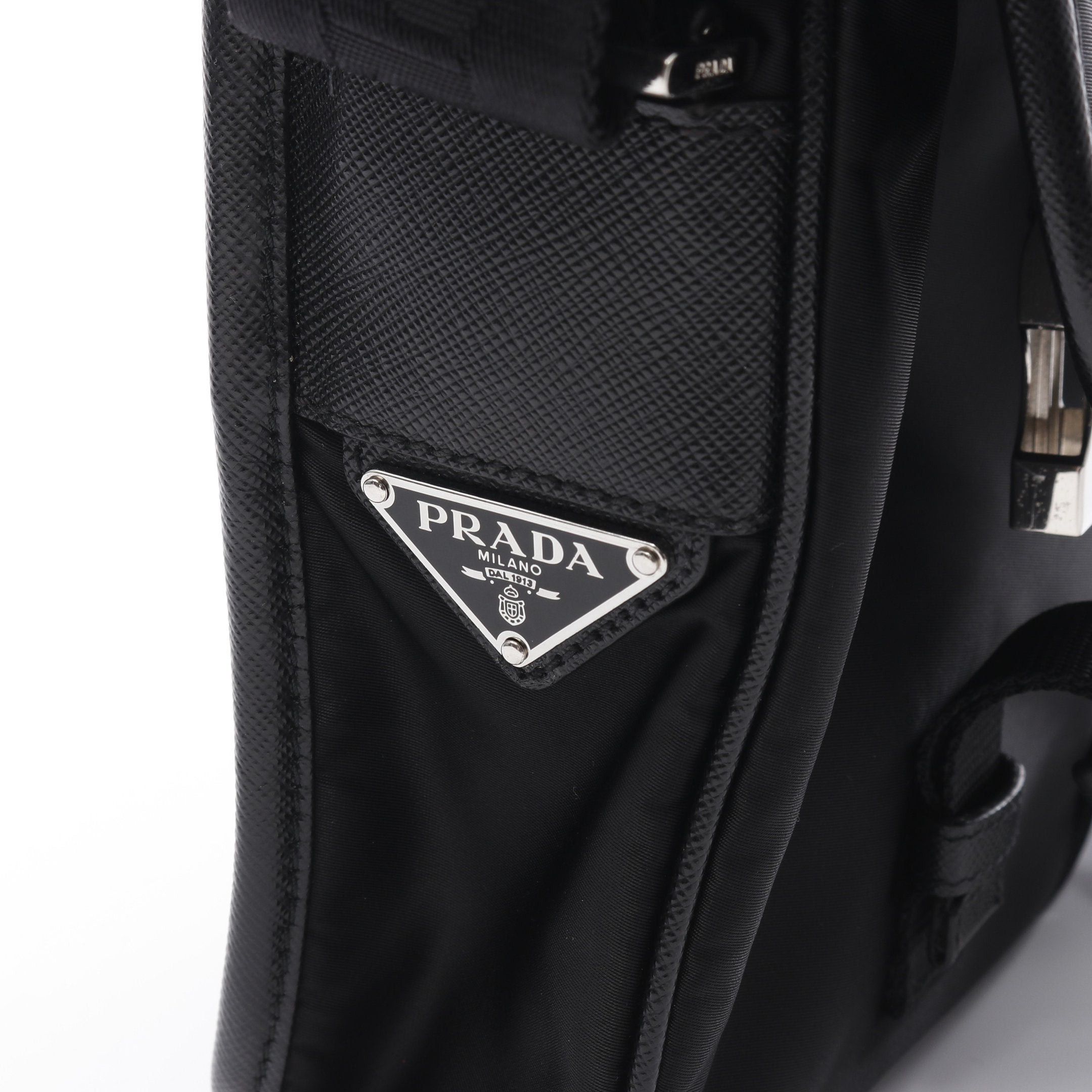Prada Prada Re-Nylon Shoulder Bag Nylon Saffiano Leather Black Size ONE SIZE - 8 Thumbnail