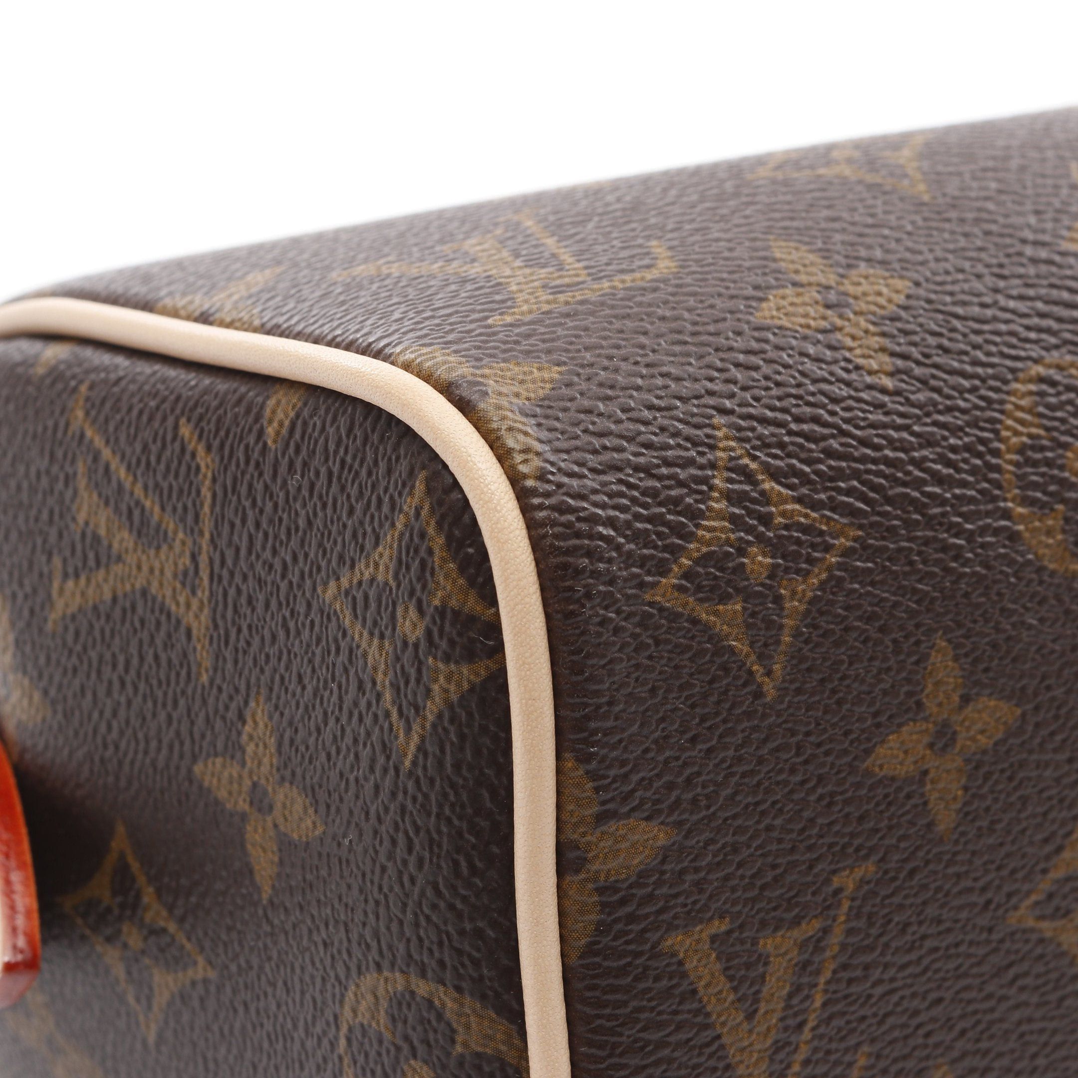 Louis Vuitton Louis Vuitton Speedy 20 Monogram Beige Handbag Leather Brown Size ONE SIZE - 5 Thumbnail