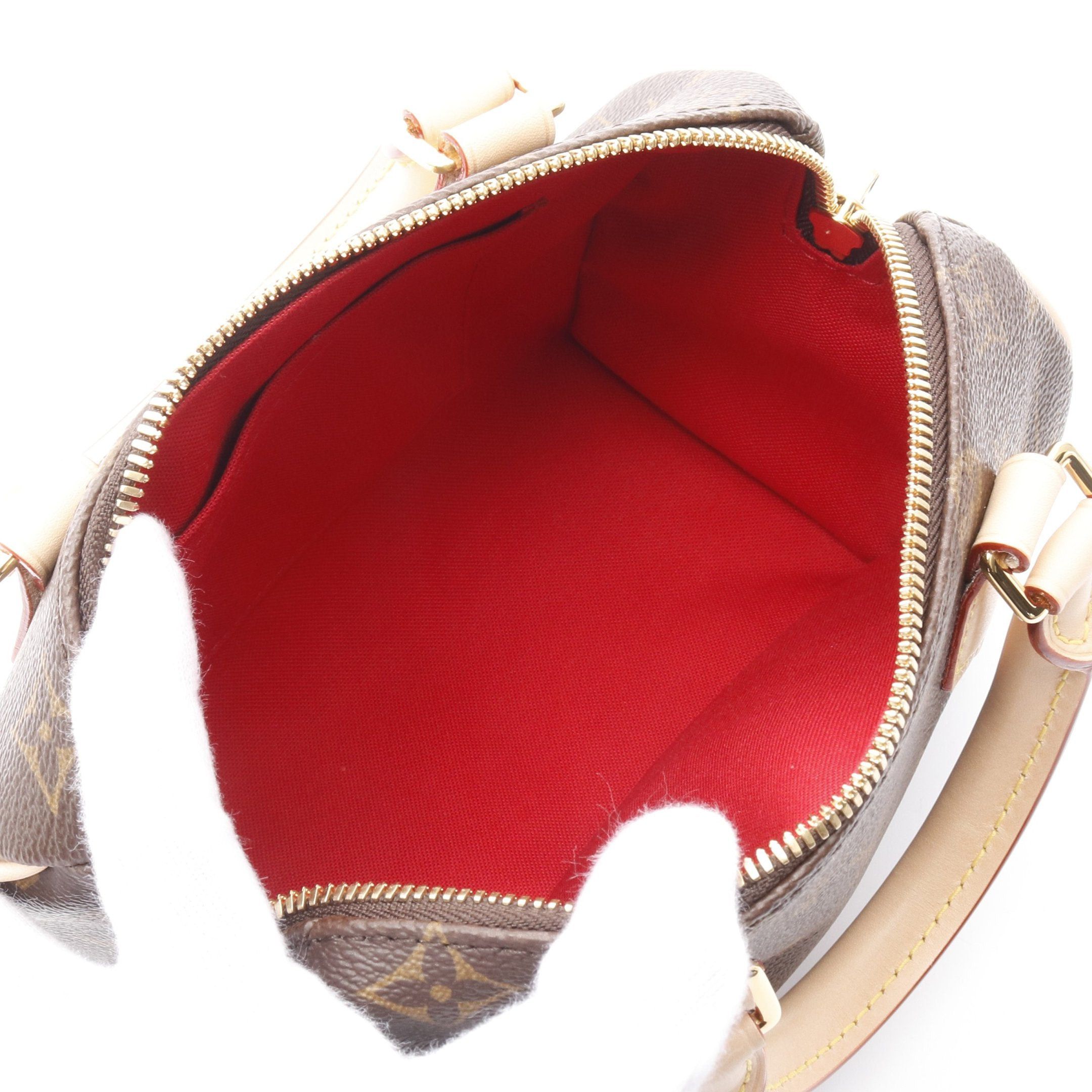 Louis Vuitton Louis Vuitton Speedy 20 Monogram Beige Handbag Leather Brown Size ONE SIZE - 3 Thumbnail