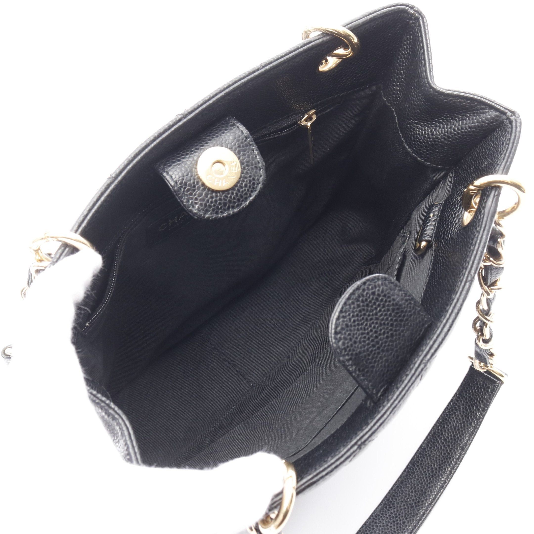 Chanel Chanel Matelasse Pst Chain Shoulder Bag Tote Caviar Skin Black Gold Hardware Size ONE SIZE - 3 Thumbnail