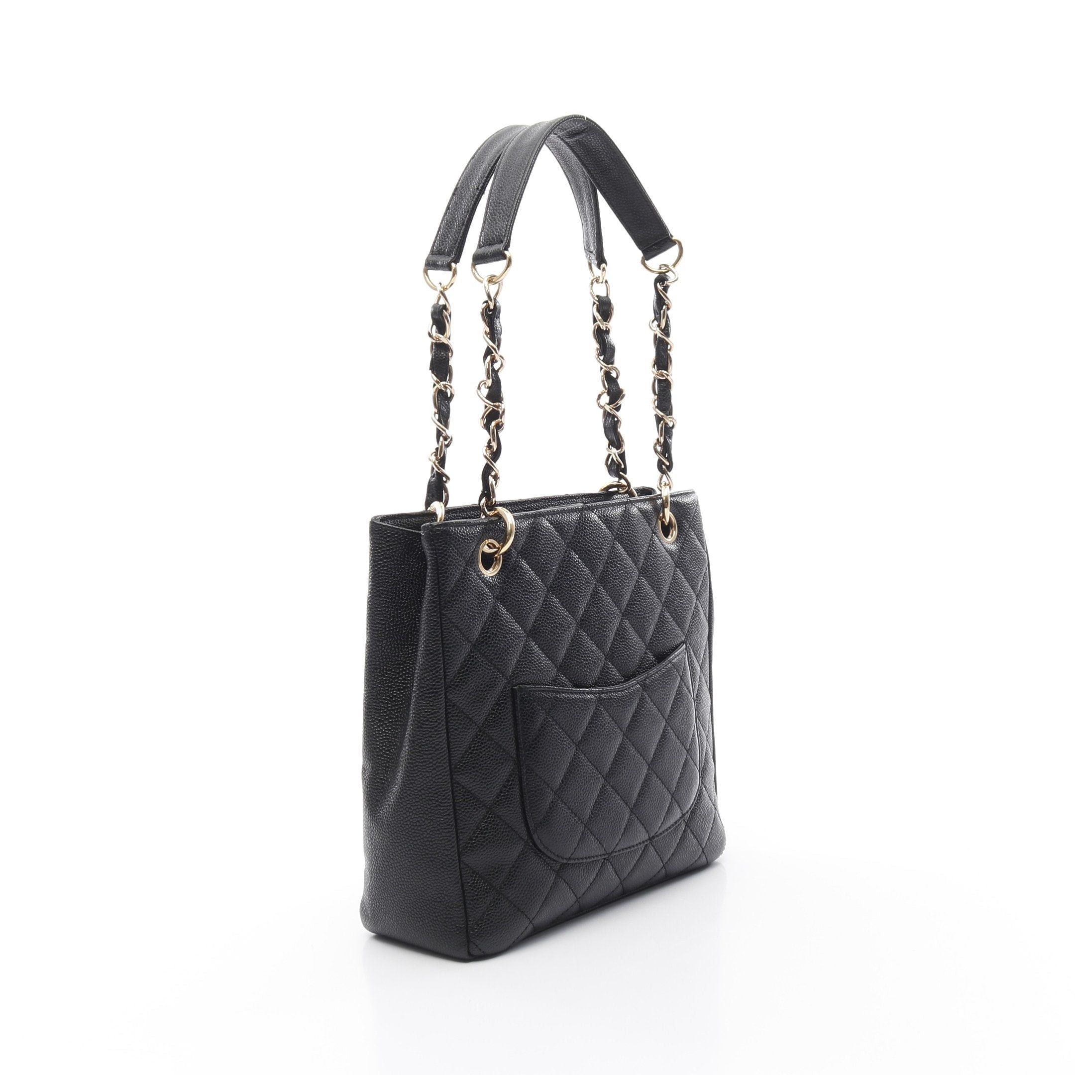 Chanel Chanel Matelasse Pst Chain Shoulder Bag Tote Caviar Skin Black Gold Hardware Size ONE SIZE - 2 Thumbnail