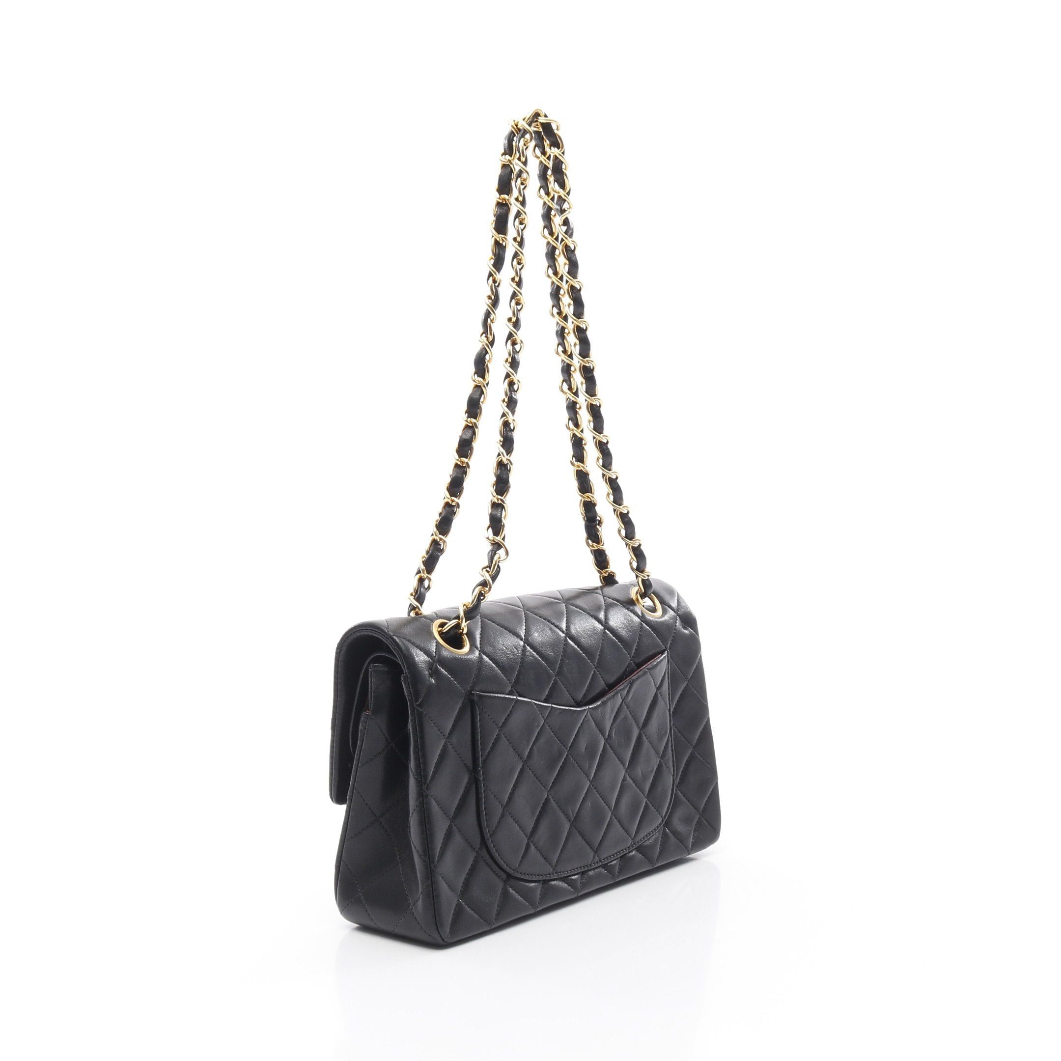 Chanel Chanel Matelasse Double Flap Chain Shoulder Bag Lambskin Black Gold Hardware Size ONE SIZE - 2 Thumbnail