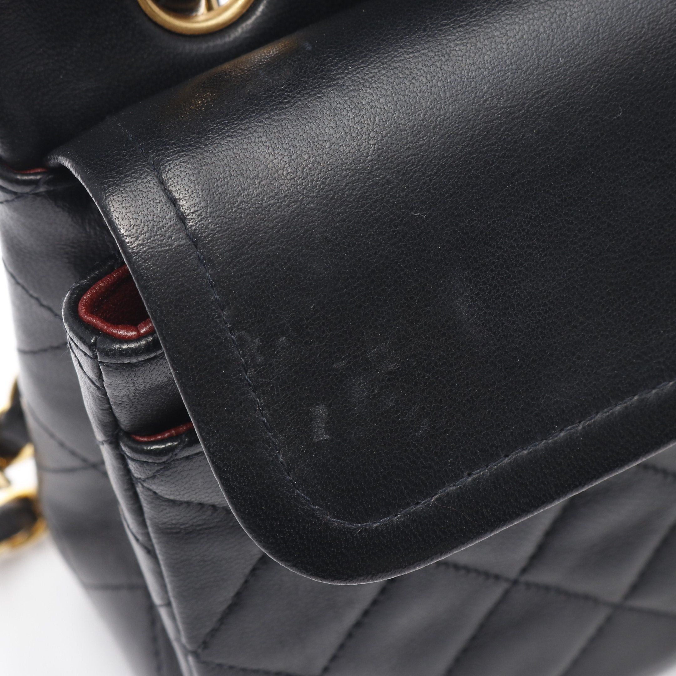Chanel Chanel Matelasse Double Flap Chain Shoulder Bag Lambskin Black Gold Hardware Size ONE SIZE - 10 Thumbnail