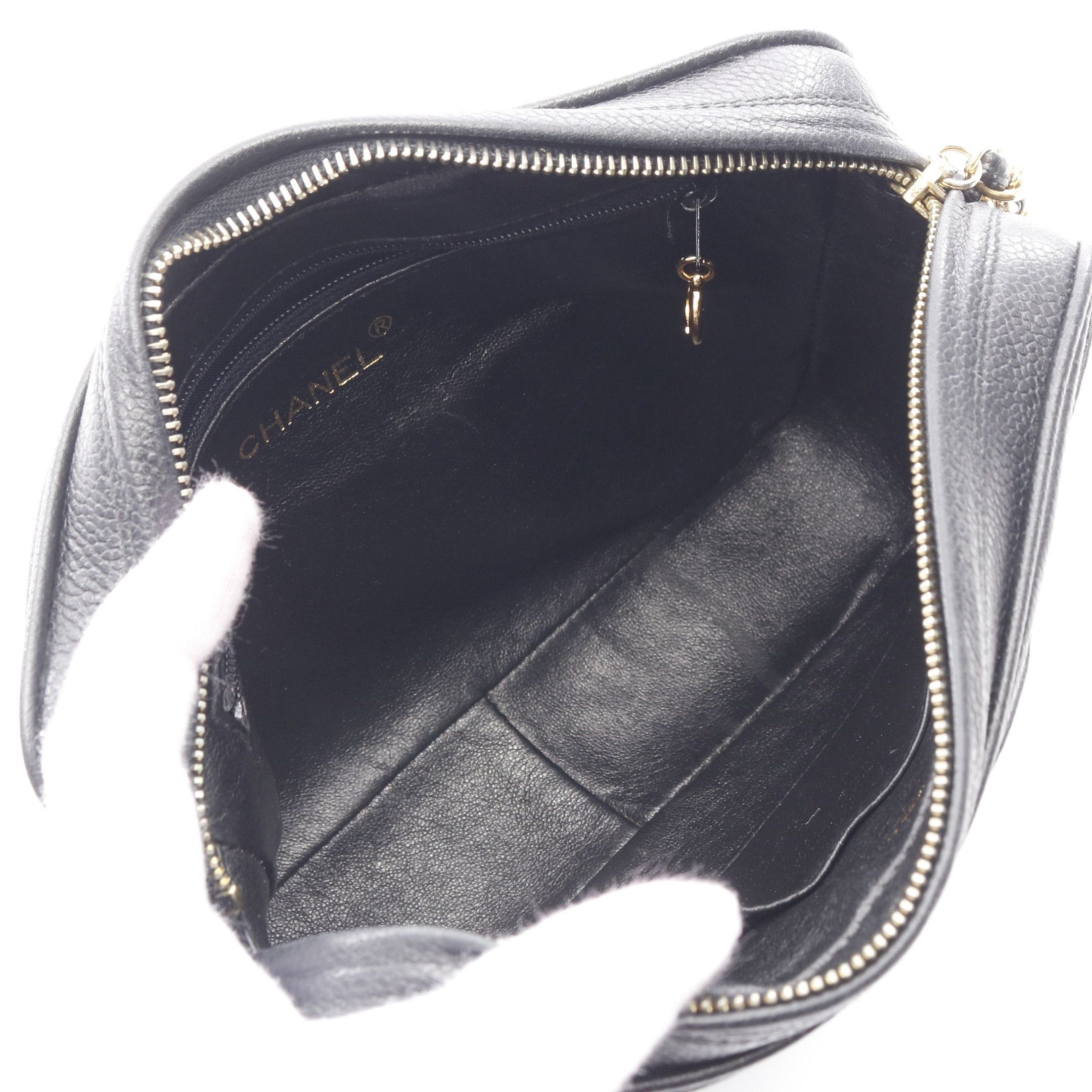 Chanel Chanel Triple Coco Mark Chain Shoulder Bag Caviar Skin Black Gold Hardware Size ONE SIZE - 3 Thumbnail