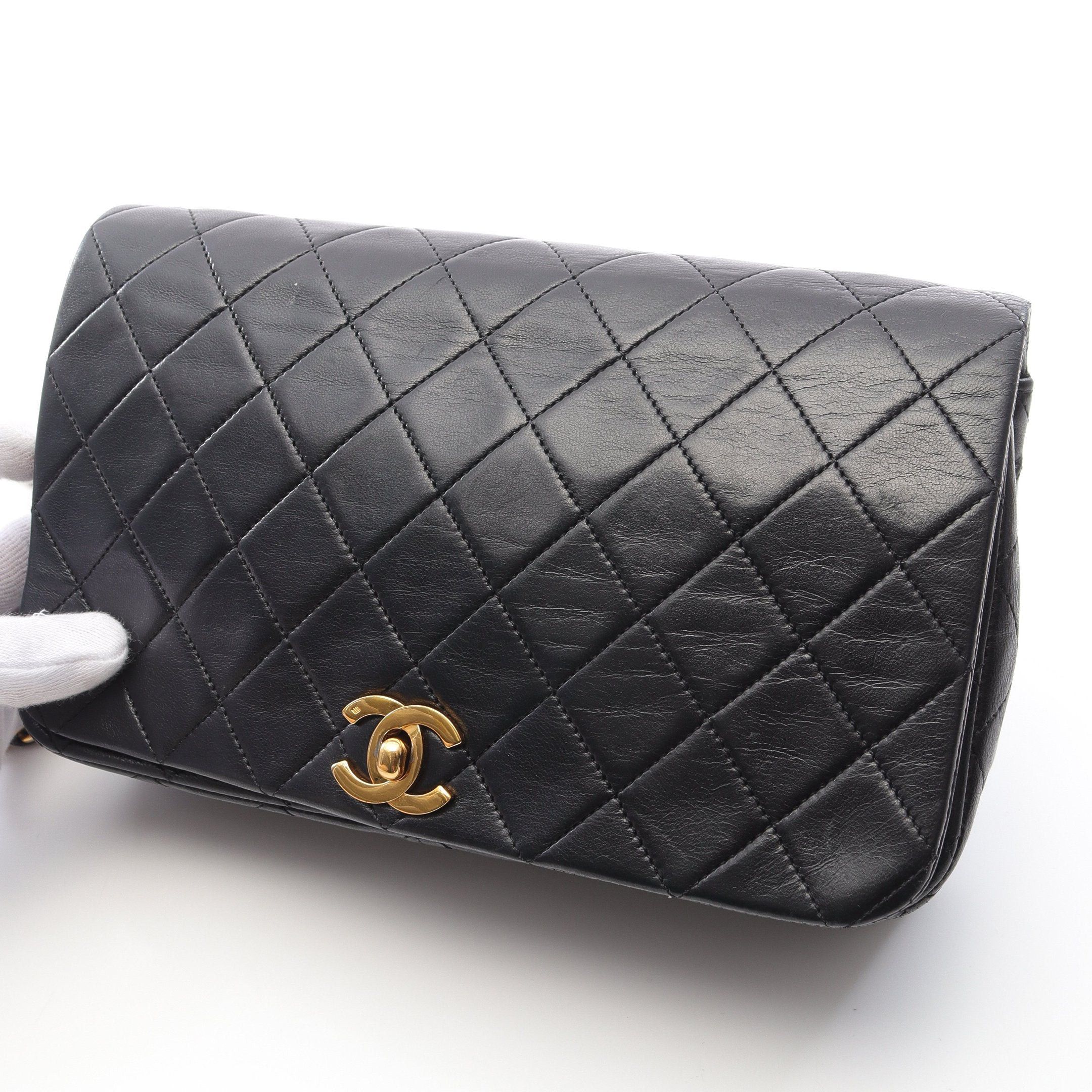 Chanel Chanel Full Flap Matelasse Chain Shoulder Bag Lambskin Black Gold Hardware Size ONE SIZE - 10 Thumbnail
