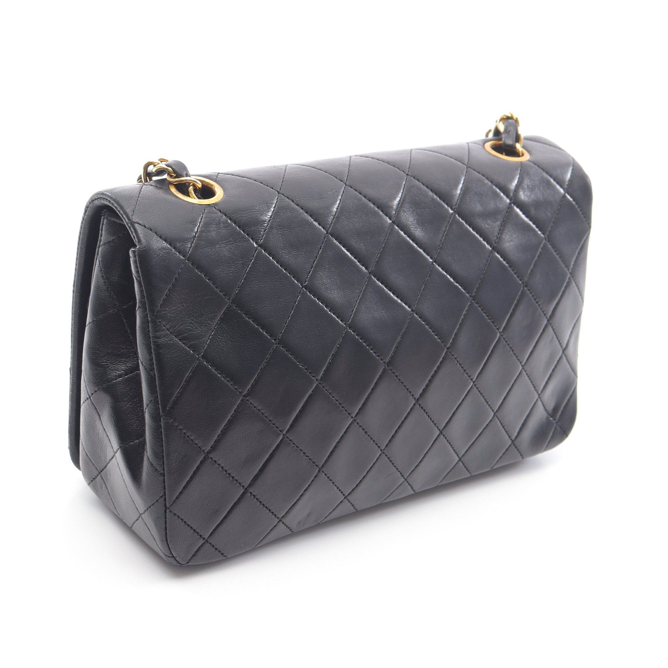Chanel Chanel Full Flap Matelasse Chain Shoulder Bag Lambskin Black Gold Hardware Size ONE SIZE - 2 Thumbnail