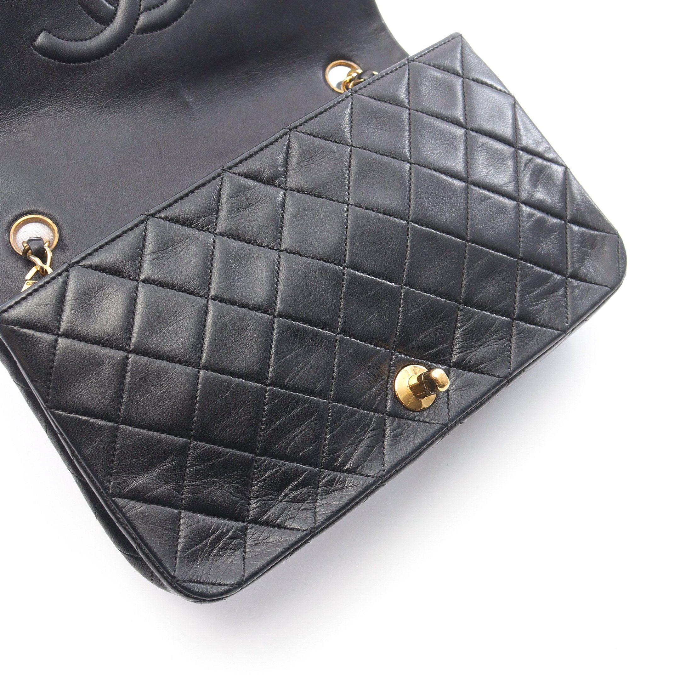 Chanel Chanel Full Flap Matelasse Chain Shoulder Bag Lambskin Black Gold Hardware Size ONE SIZE - 11 Thumbnail