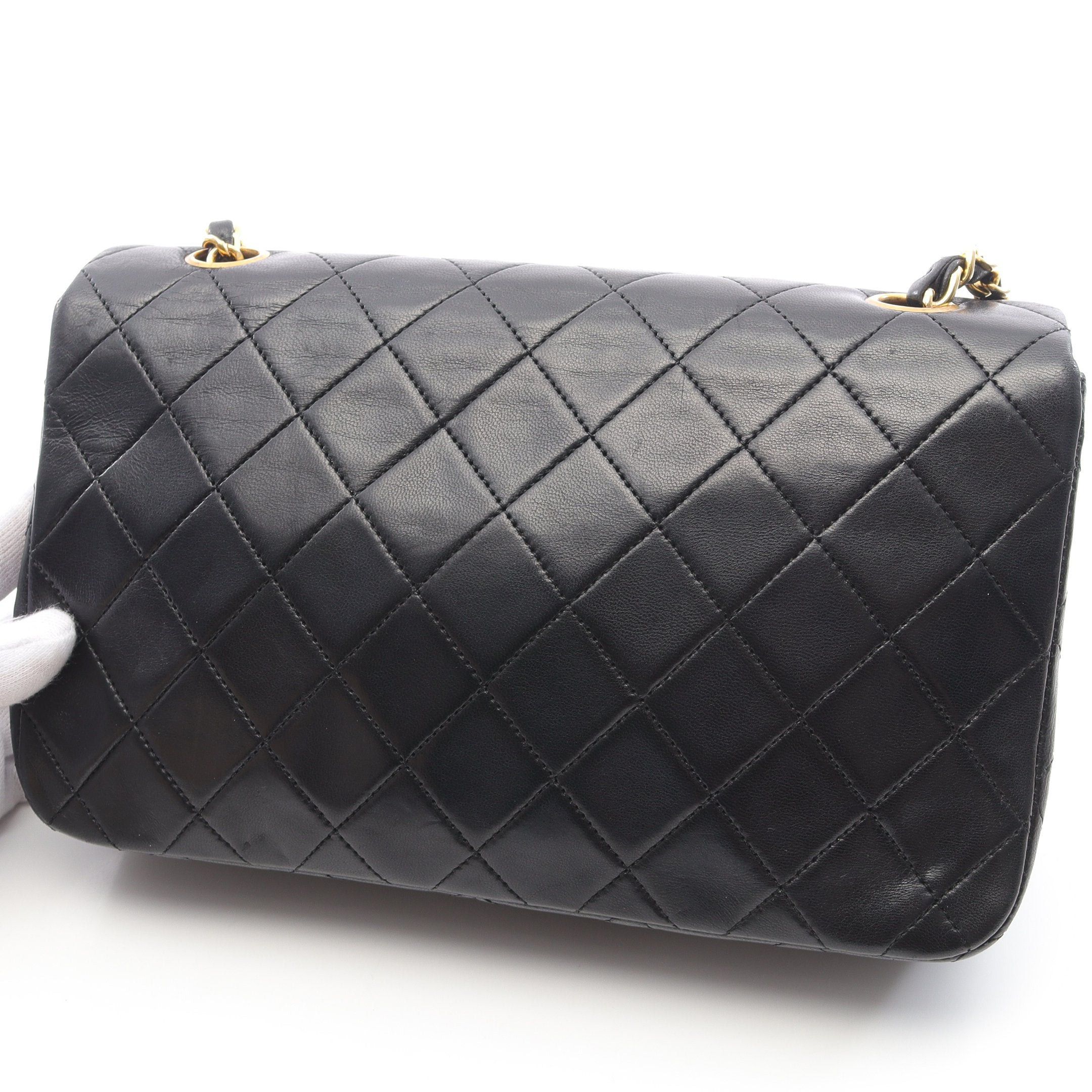 Chanel Chanel Full Flap Matelasse Chain Shoulder Bag Lambskin Black Gold Hardware Size ONE SIZE - 12 Thumbnail