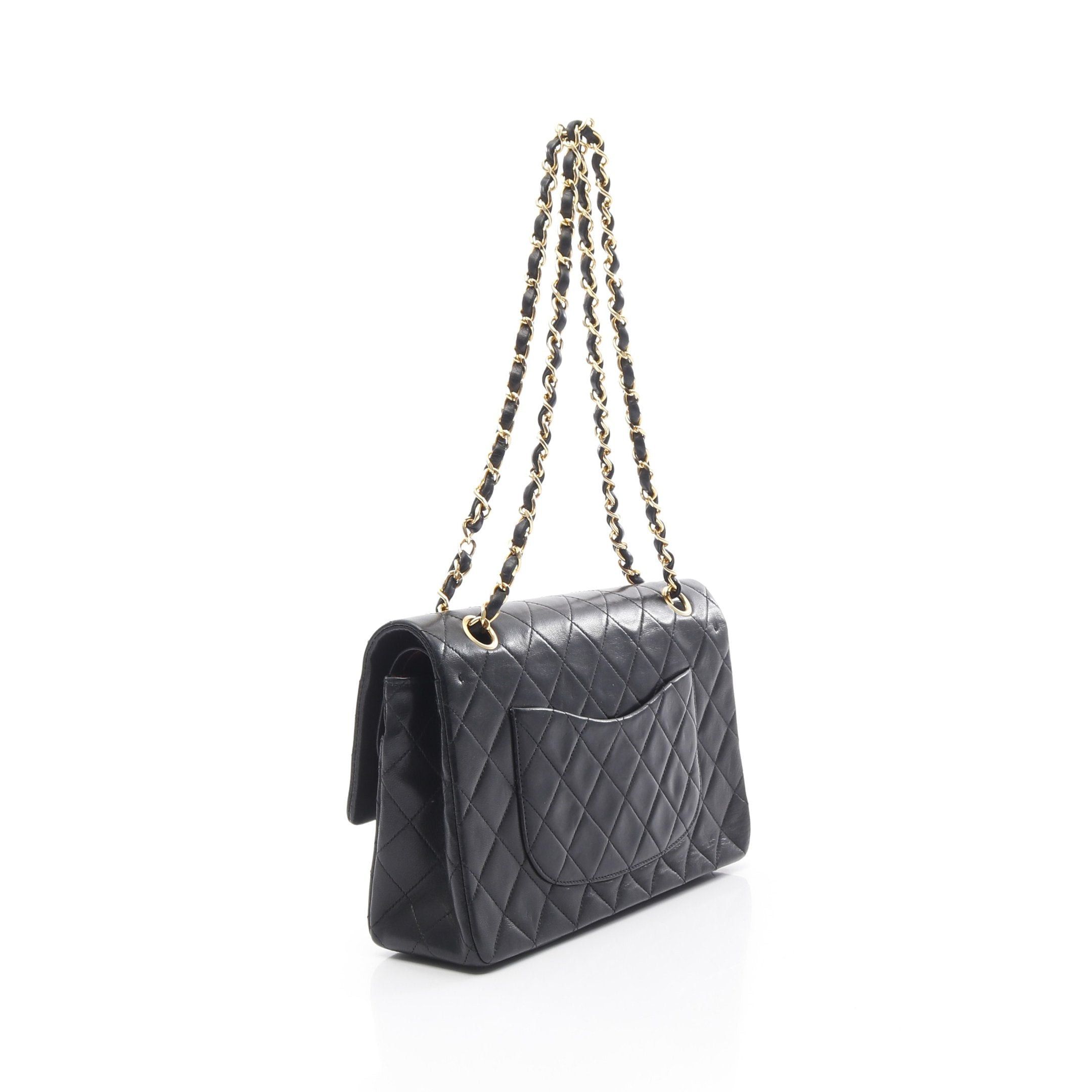 Chanel Chanel Matelasse Double Flap Chain Shoulder Bag Lambskin Black Gold Hardware Size ONE SIZE - 2 Thumbnail