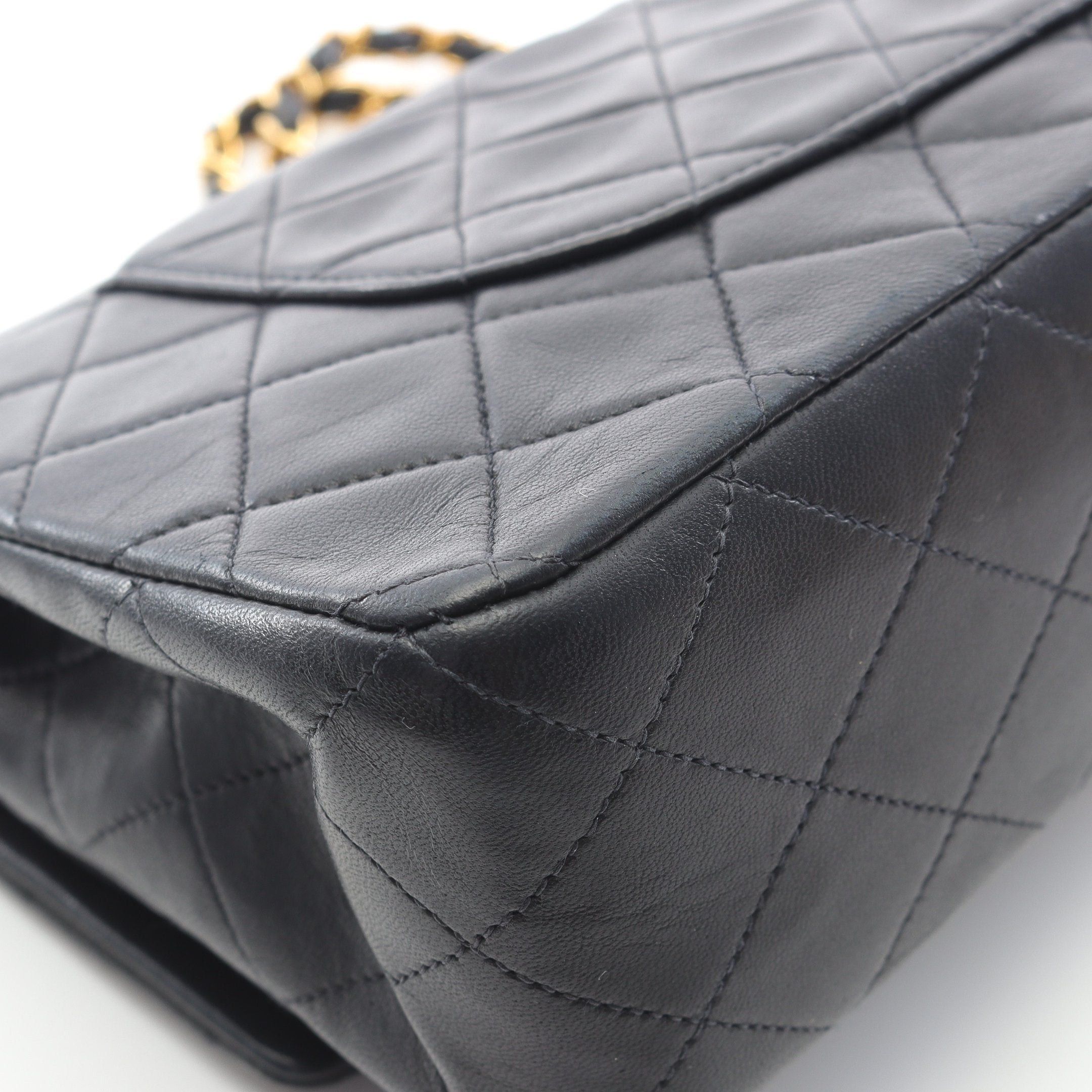 Chanel Chanel Matelasse Double Flap Chain Shoulder Bag Lambskin Black Gold Hardware Size ONE SIZE - 10 Thumbnail