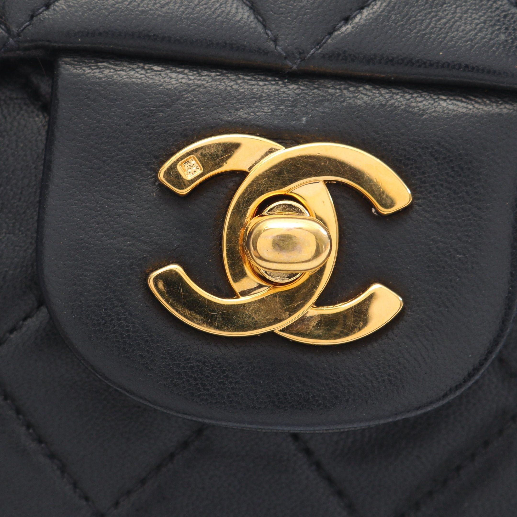 Chanel Chanel Matelasse Double Flap Chain Shoulder Bag Lambskin Black Gold Hardware Size ONE SIZE - 12 Thumbnail