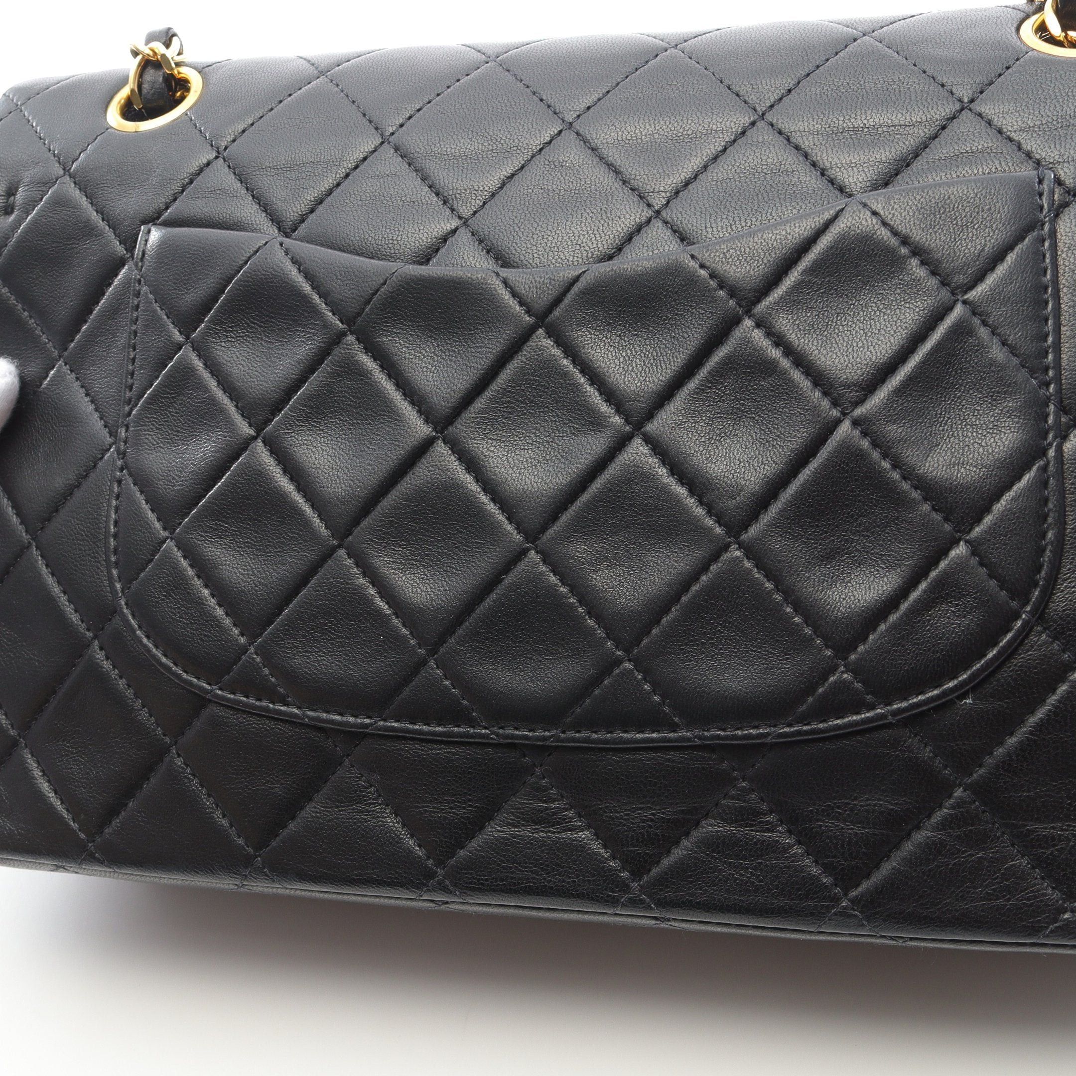 Chanel Chanel Matelasse Double Flap Chain Shoulder Bag Lambskin Black Gold Hardware Size ONE SIZE - 9 Thumbnail