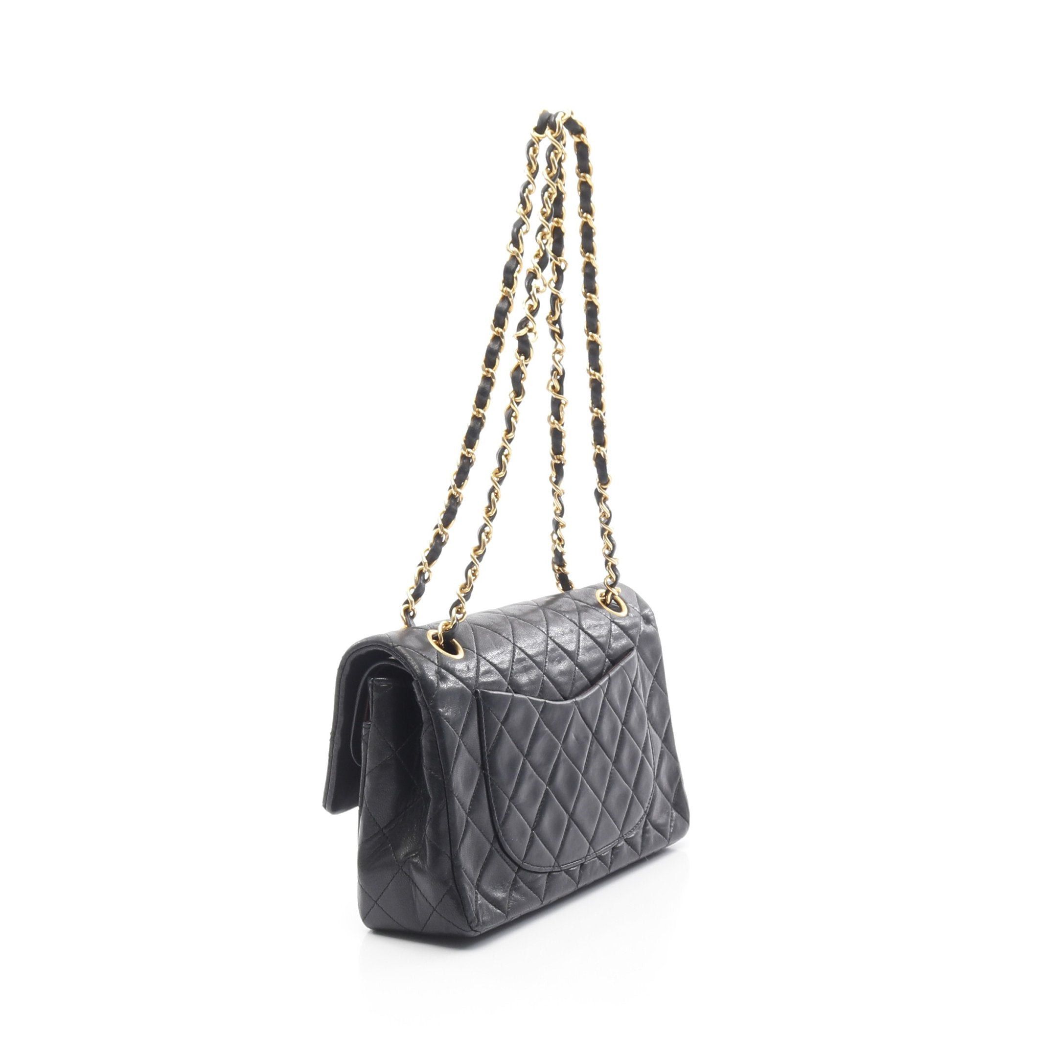 Chanel Chanel Matelasse Double Flap Chain Shoulder Bag Lambskin Black Gold Hardware Size ONE SIZE - 2 Thumbnail