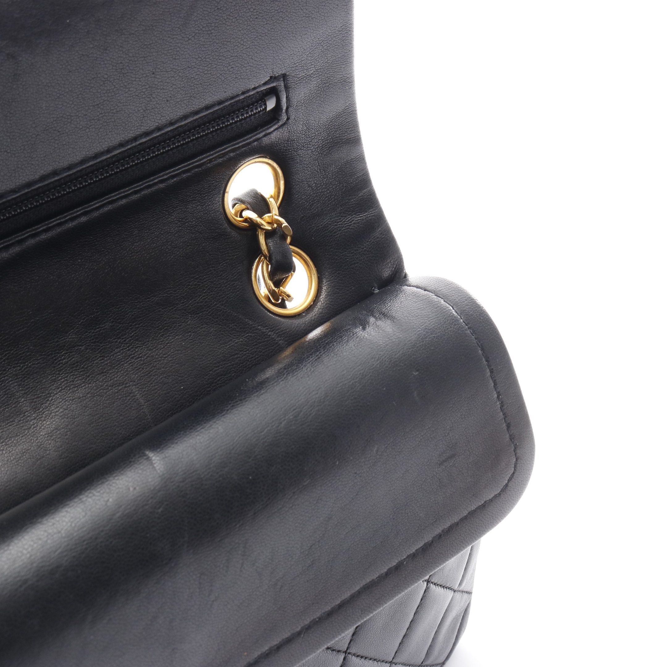 Chanel Chanel Matelasse Double Flap Chain Shoulder Bag Lambskin Black Gold Hardware Size ONE SIZE - 11 Thumbnail
