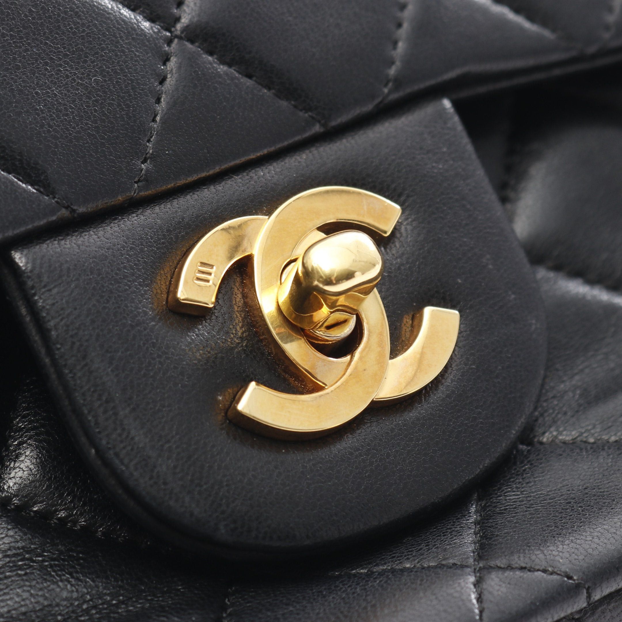 Chanel Chanel Matelasse Double Flap Chain Shoulder Bag Lambskin Black Gold Hardware Size ONE SIZE - 12 Thumbnail