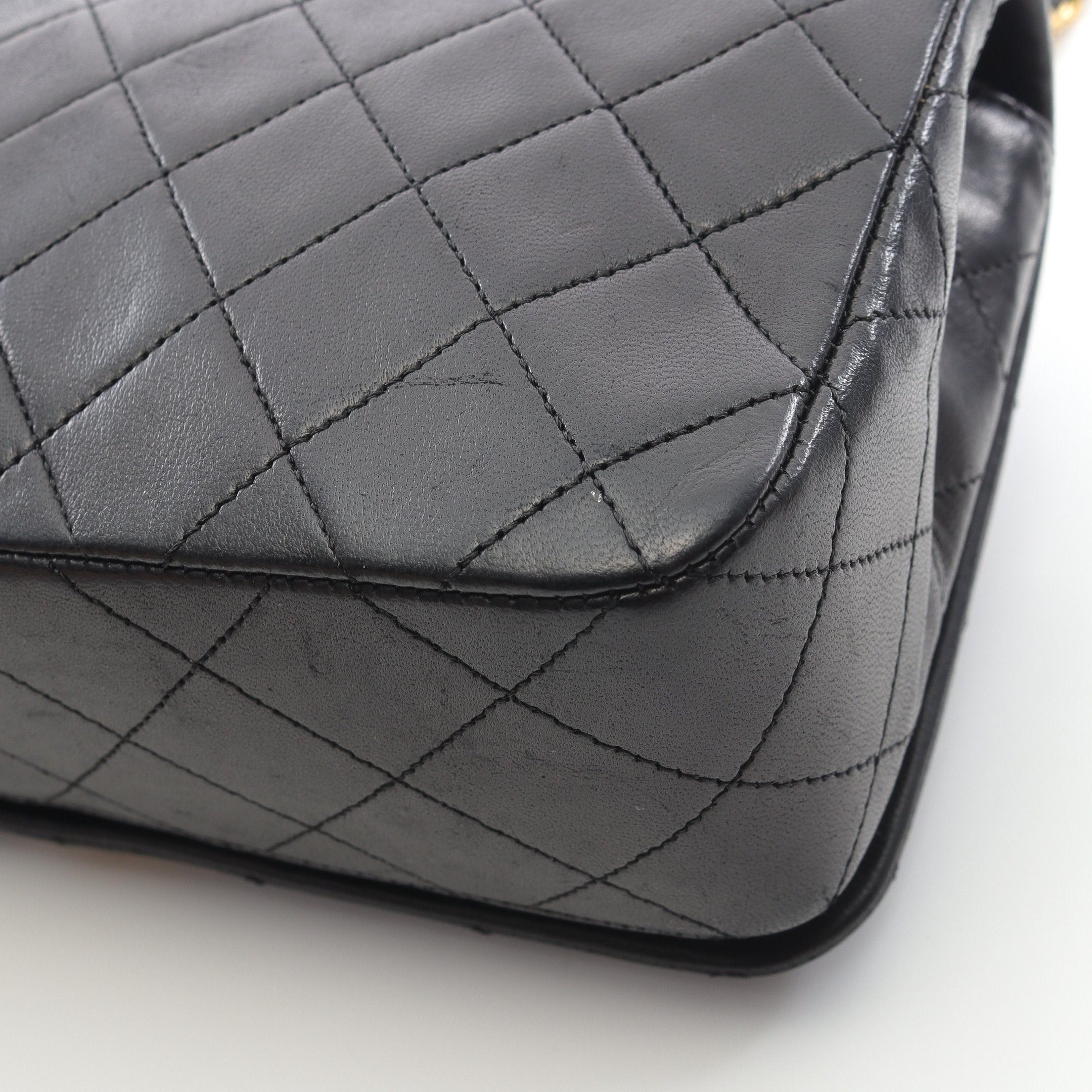 Chanel Chanel Full Flap Matelasse Chain Shoulder Bag Lambskin Black Gold Hardware Size ONE SIZE - 6 Thumbnail