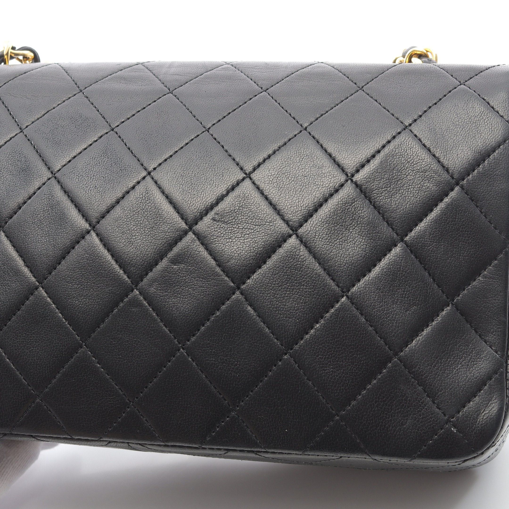 Chanel Chanel Full Flap Matelasse Chain Shoulder Bag Lambskin Black Gold Hardware Size ONE SIZE - 9 Thumbnail