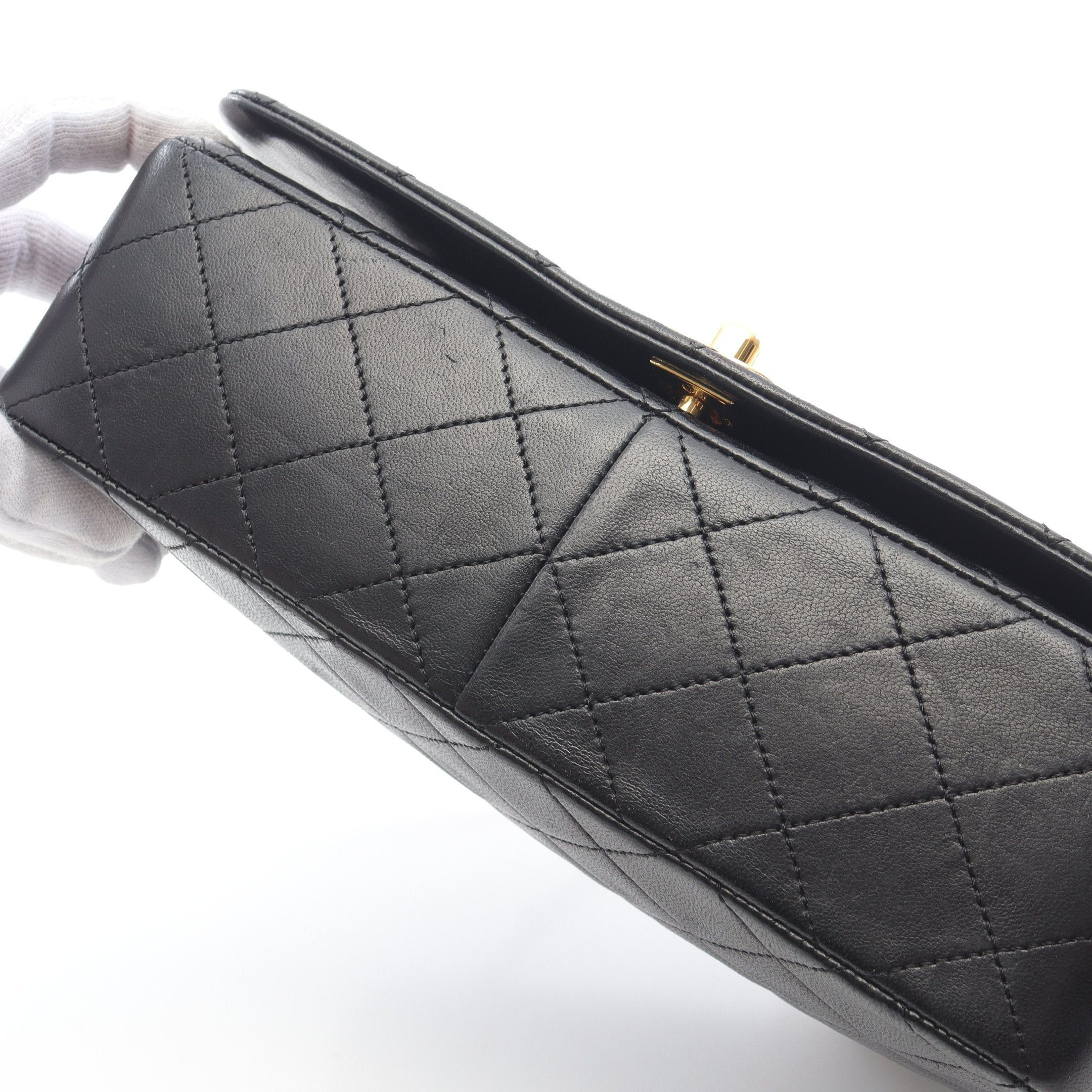 Chanel Chanel Full Flap Matelasse Chain Shoulder Bag Lambskin Black Gold Hardware Size ONE SIZE - 8 Thumbnail