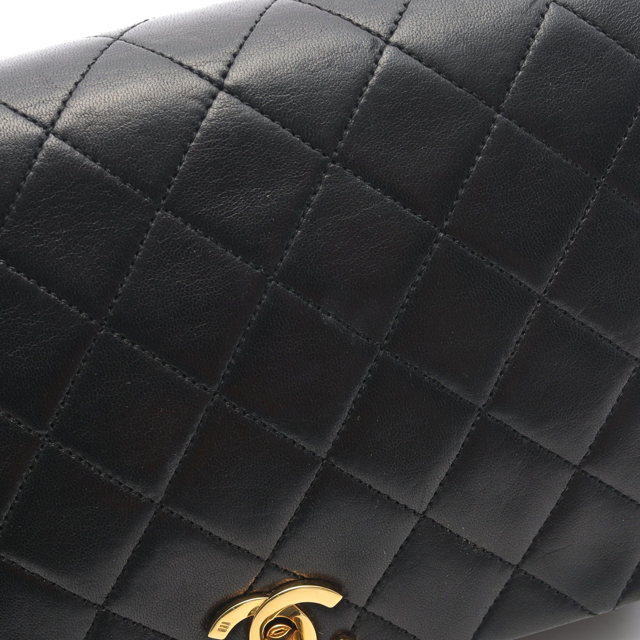 Chanel Chanel Full Flap Matelasse Chain Shoulder Bag Lambskin Black Gold Hardware Size ONE SIZE - 10 Thumbnail