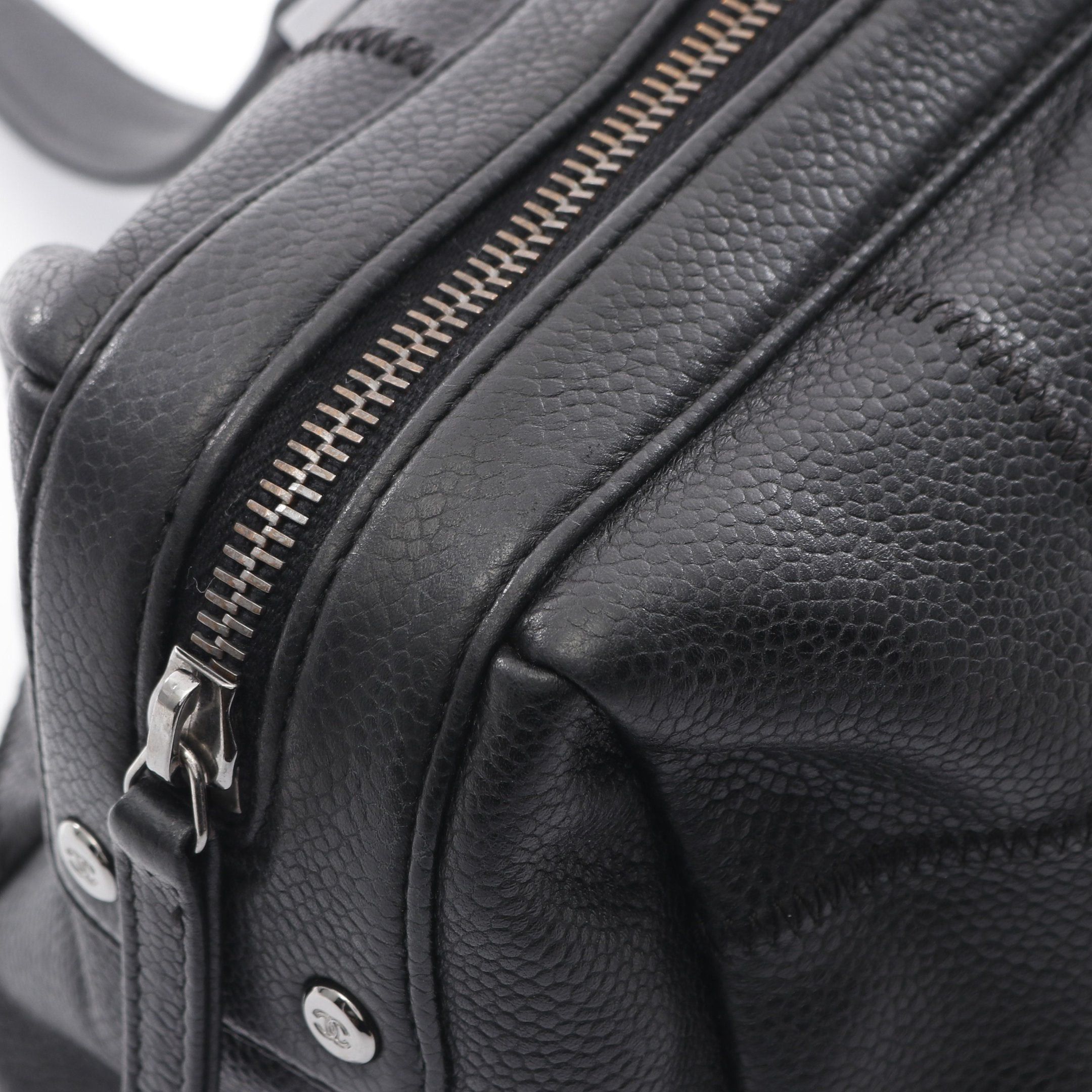 Chanel Chanel Chocolate Bar Handbag Mini Boston Bag Caviar Skin Black Silver Hardware Size ONE SIZE - 9 Thumbnail