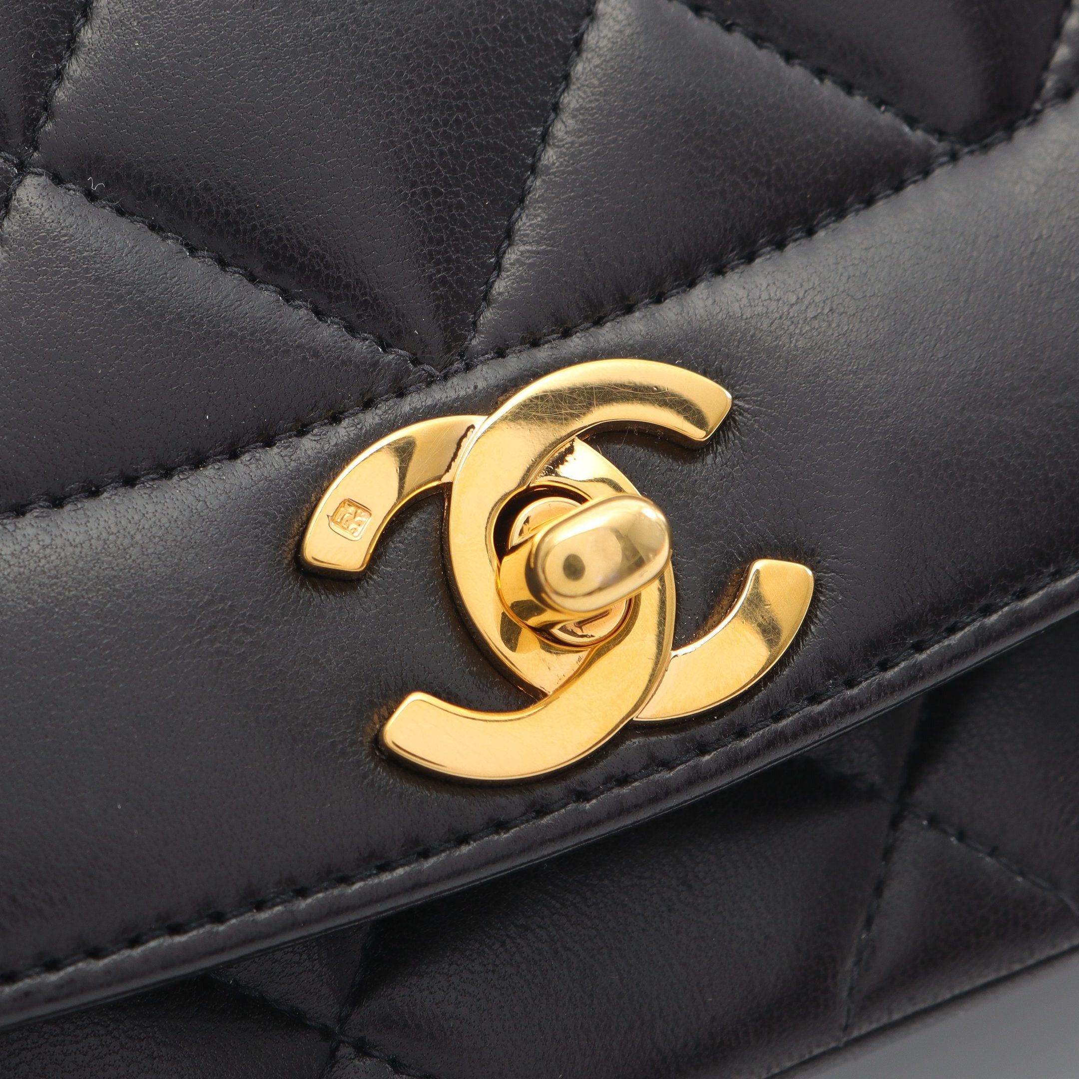 Chanel Chanel Matelasse Diana Flap Chain Shoulder Bag Lambskin Black Gold Hardware Size ONE SIZE - 11 Thumbnail