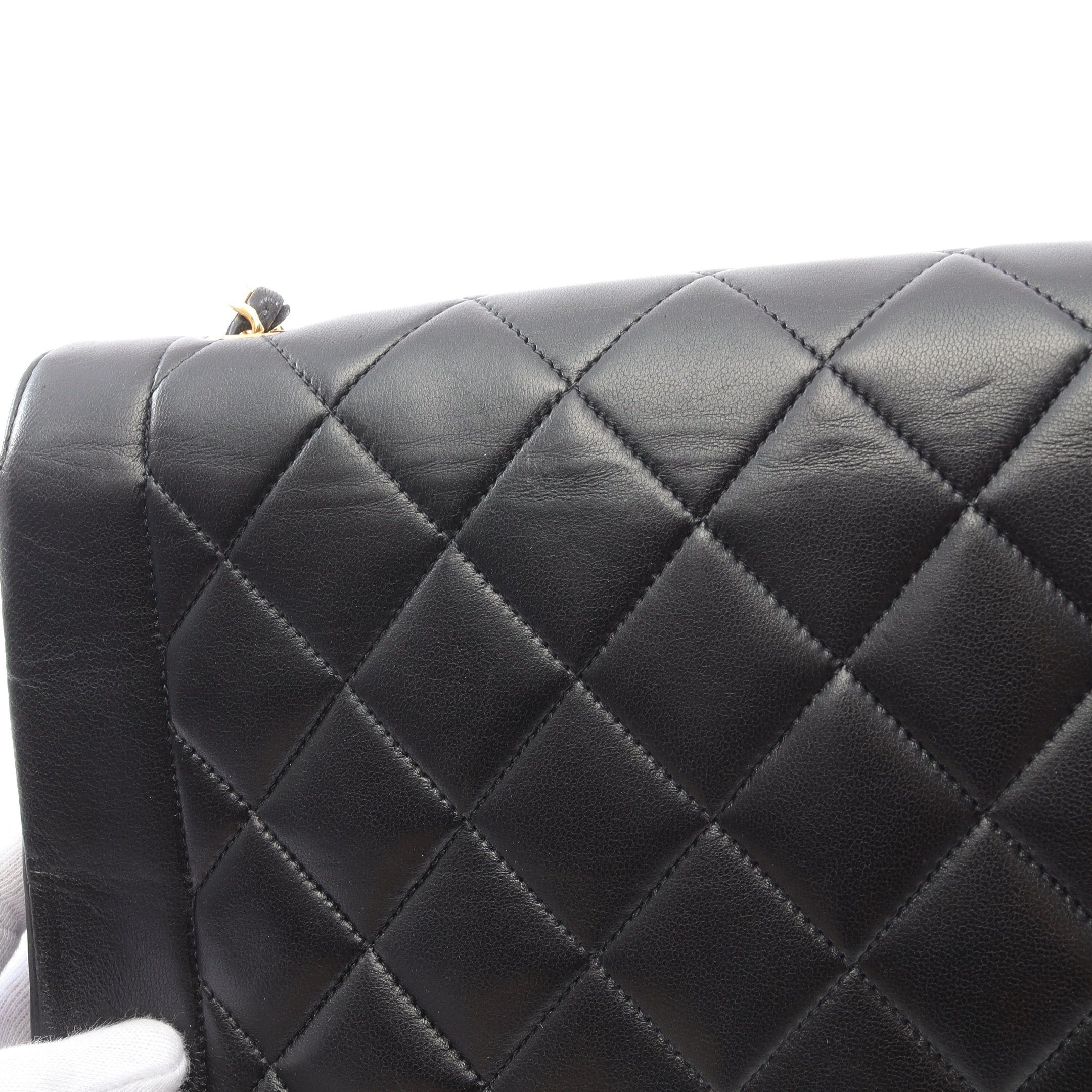 Chanel Chanel Matelasse Diana Flap Chain Shoulder Bag Lambskin Black Gold Hardware Size ONE SIZE - 6 Thumbnail