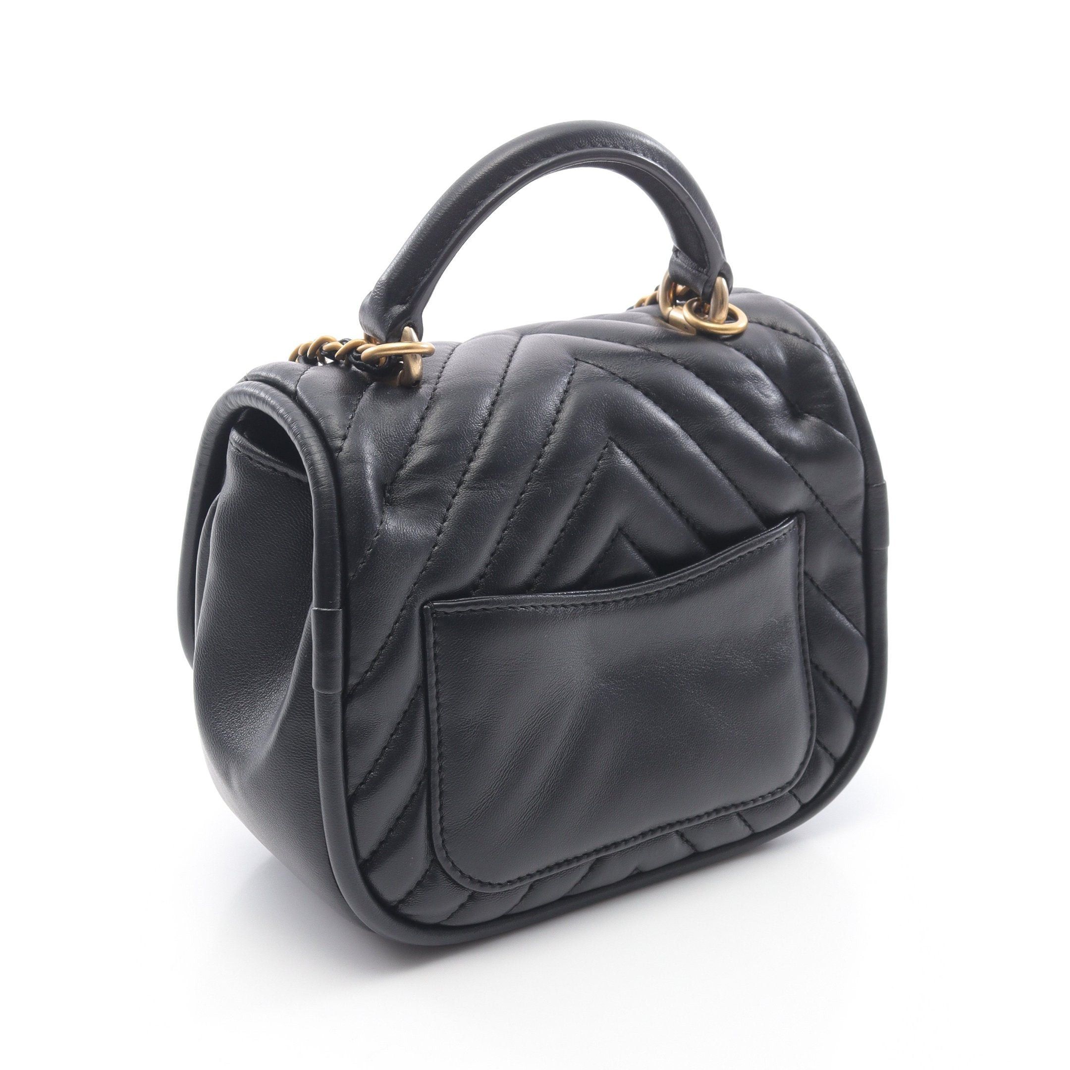 Chanel Chanel V-Stitch Chevron Chain Shoulder Bag Lambskin Black Gold Hardware Size ONE SIZE - 2 Thumbnail