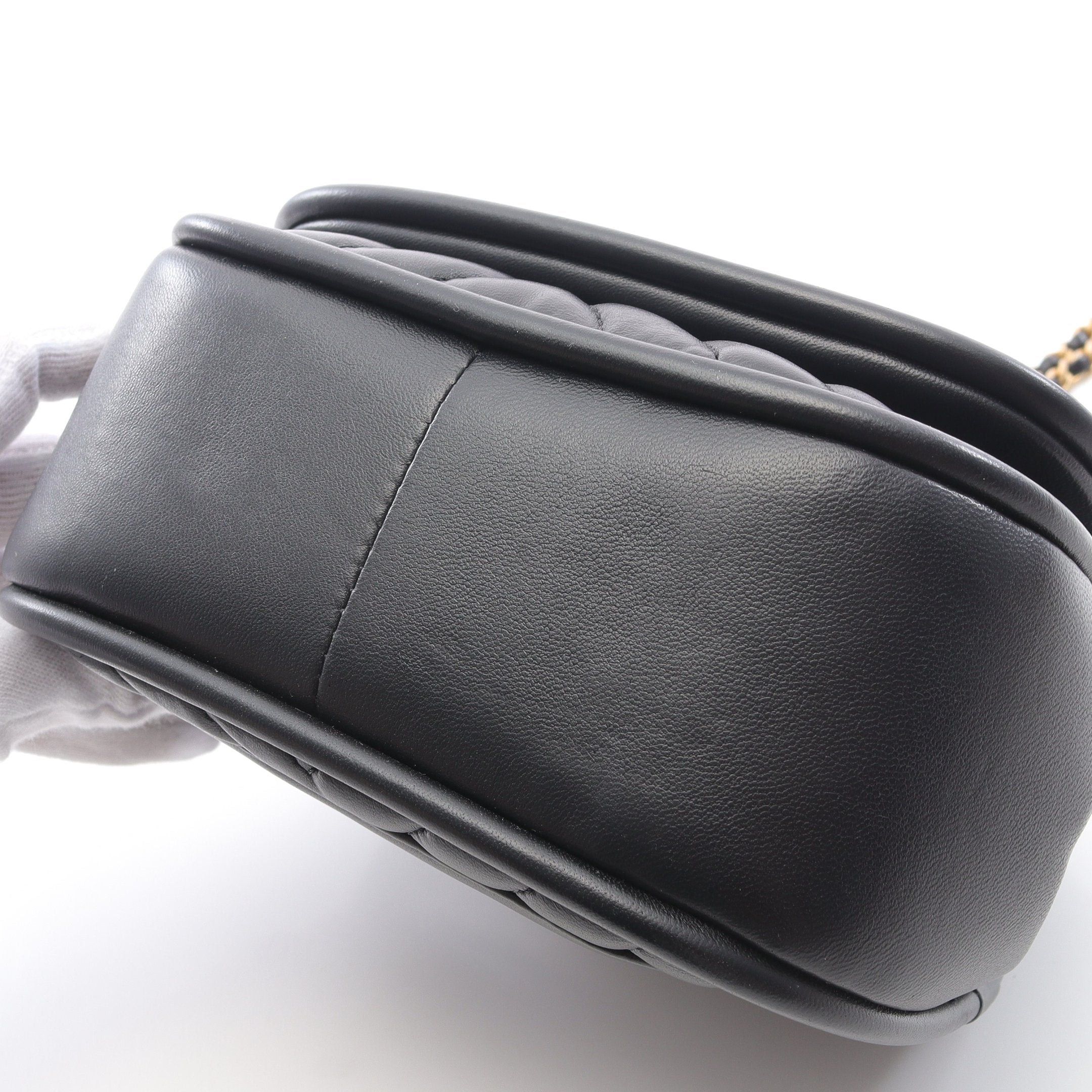 Chanel Chanel V-Stitch Chevron Chain Shoulder Bag Lambskin Black Gold Hardware Size ONE SIZE - 7 Thumbnail