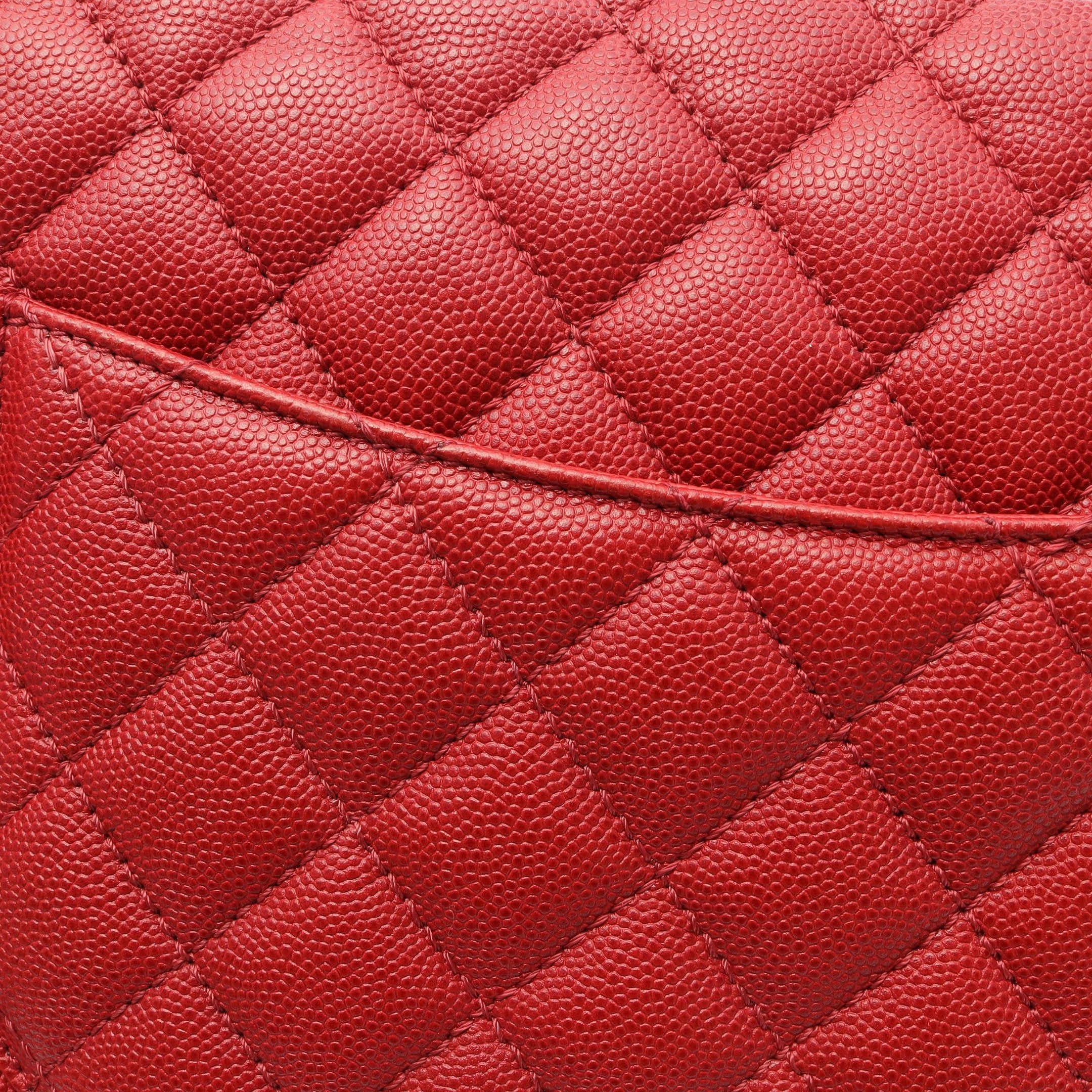 Chanel Chanel Coco Handle 29 Top Flap Bag Matelasse Handbag Caviar Skin Red Antique Silver Hardware Size ONE SIZE - 6 Thumbnail