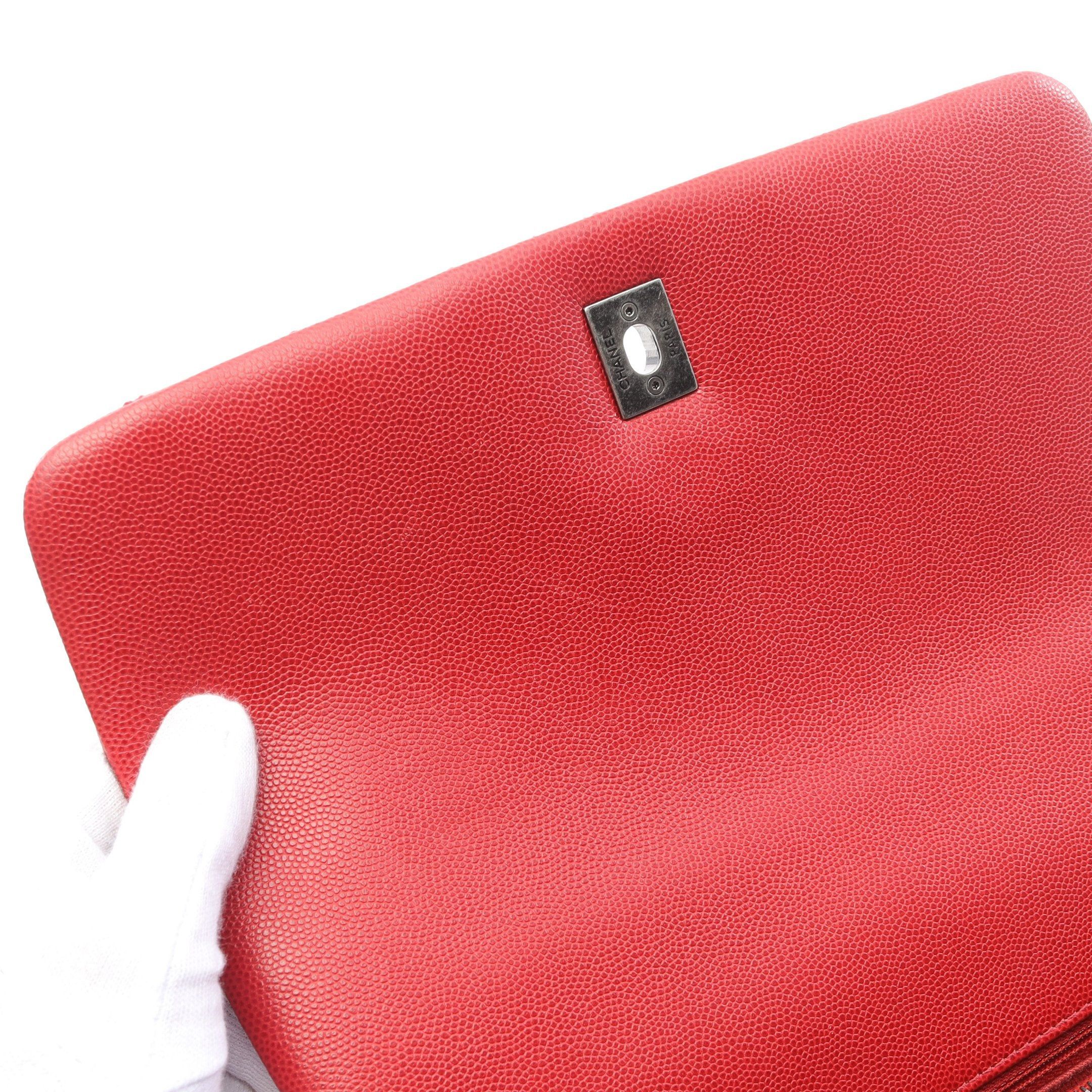 Chanel Chanel Coco Handle 29 Top Flap Bag Matelasse Handbag Caviar Skin Red Antique Silver Hardware Size ONE SIZE - 10 Thumbnail