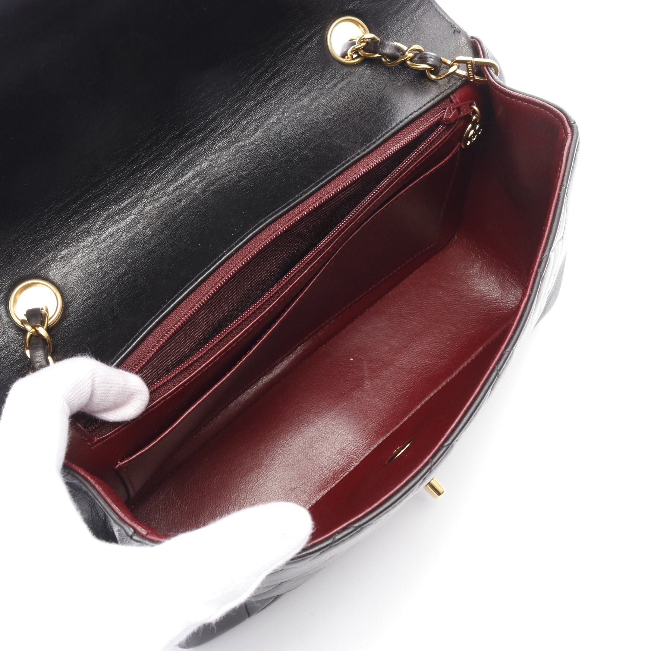 Chanel Chanel Matelasse Diana Flap Chain Shoulder Bag Lambskin Black Gold Hardware Size ONE SIZE - 3 Thumbnail