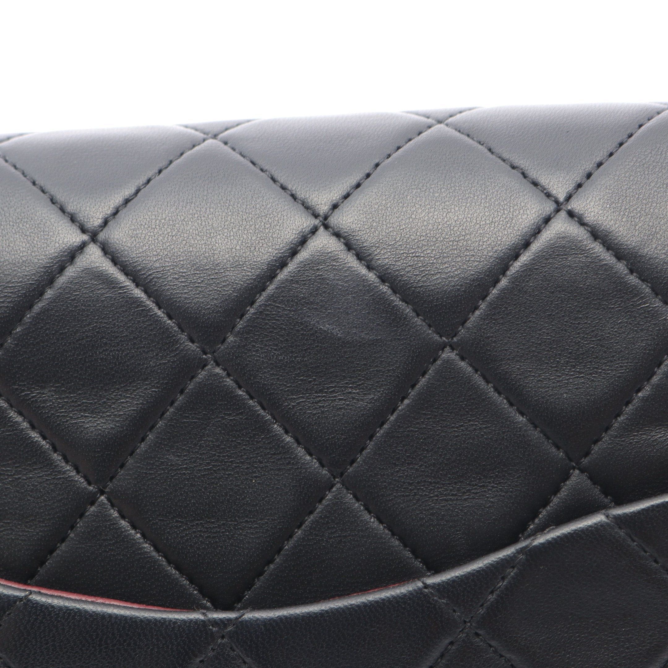 Chanel Chanel Matelasse Double Flap Chain Shoulder Bag Lambskin Black Gold Hardware Size ONE SIZE - 11 Thumbnail