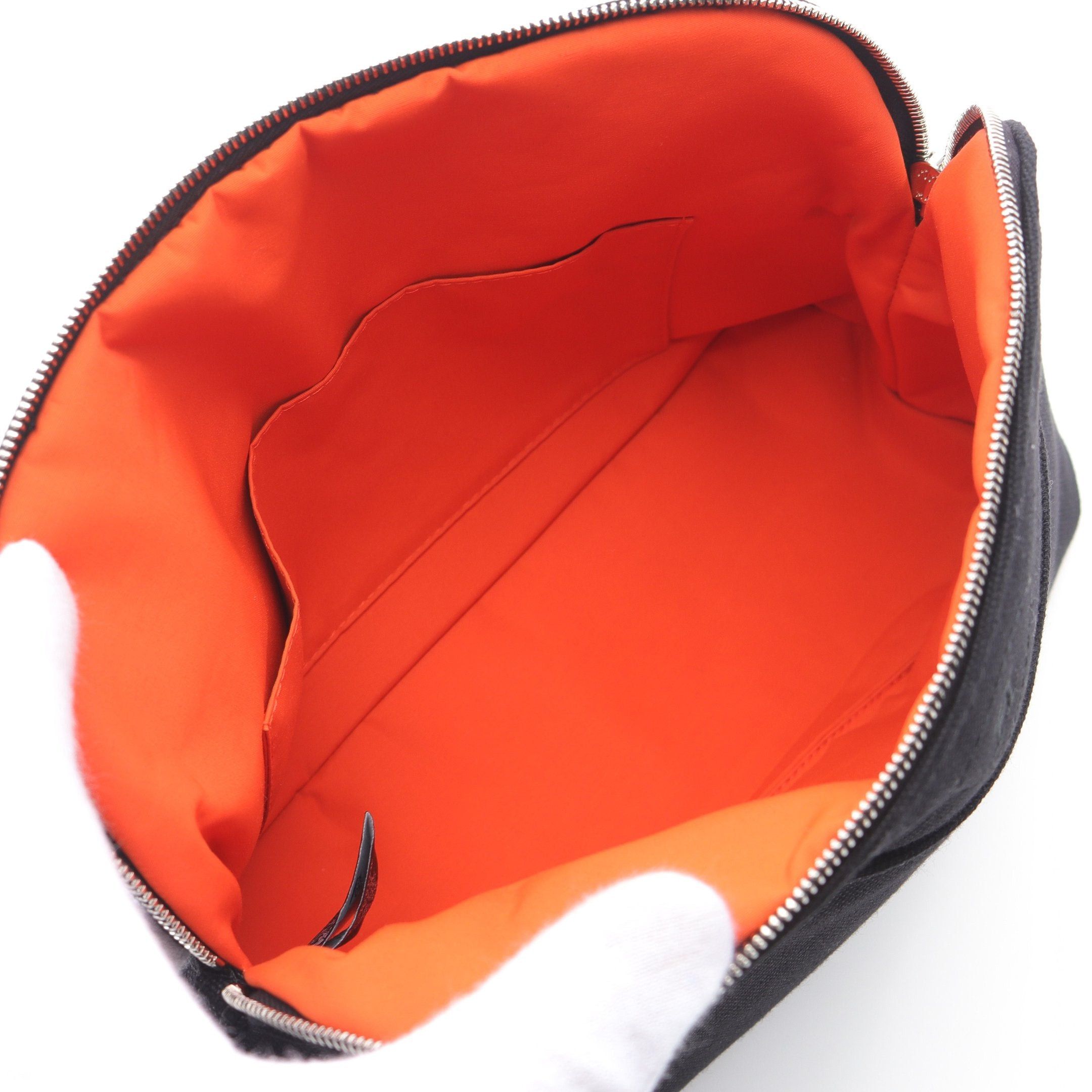 Hermes Hermes Bolide Mm 25 Pouch Canvas Leather Black Silver Hardware Size ONE SIZE - 3 Thumbnail
